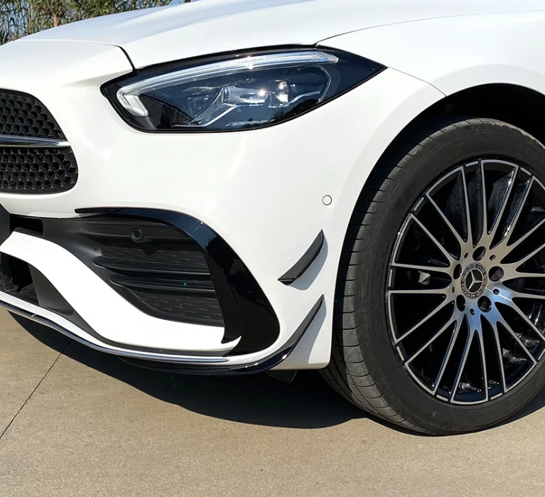 Gloss Black Front Splitter Side Flaps For Mercedes W206 Sedan C200 C300 C43 AMG 2022-2024 - Image 5