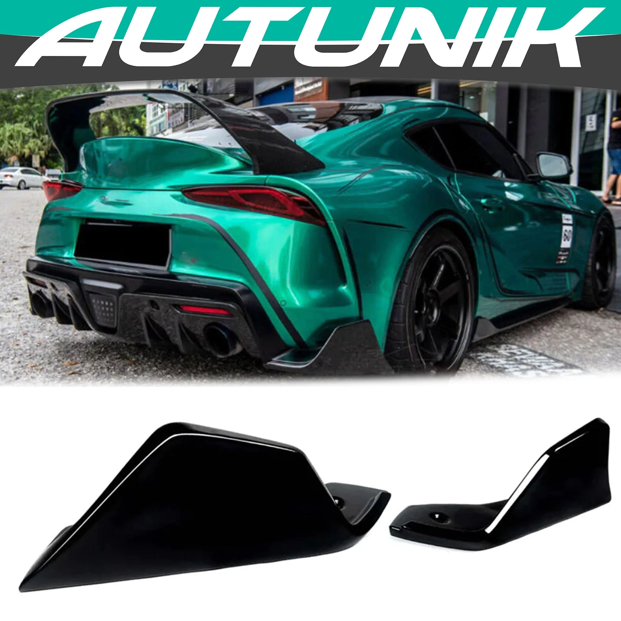 Gloss Black Rear Bumper Side Corner Aprons Spats For 2020-2026 Supra A90