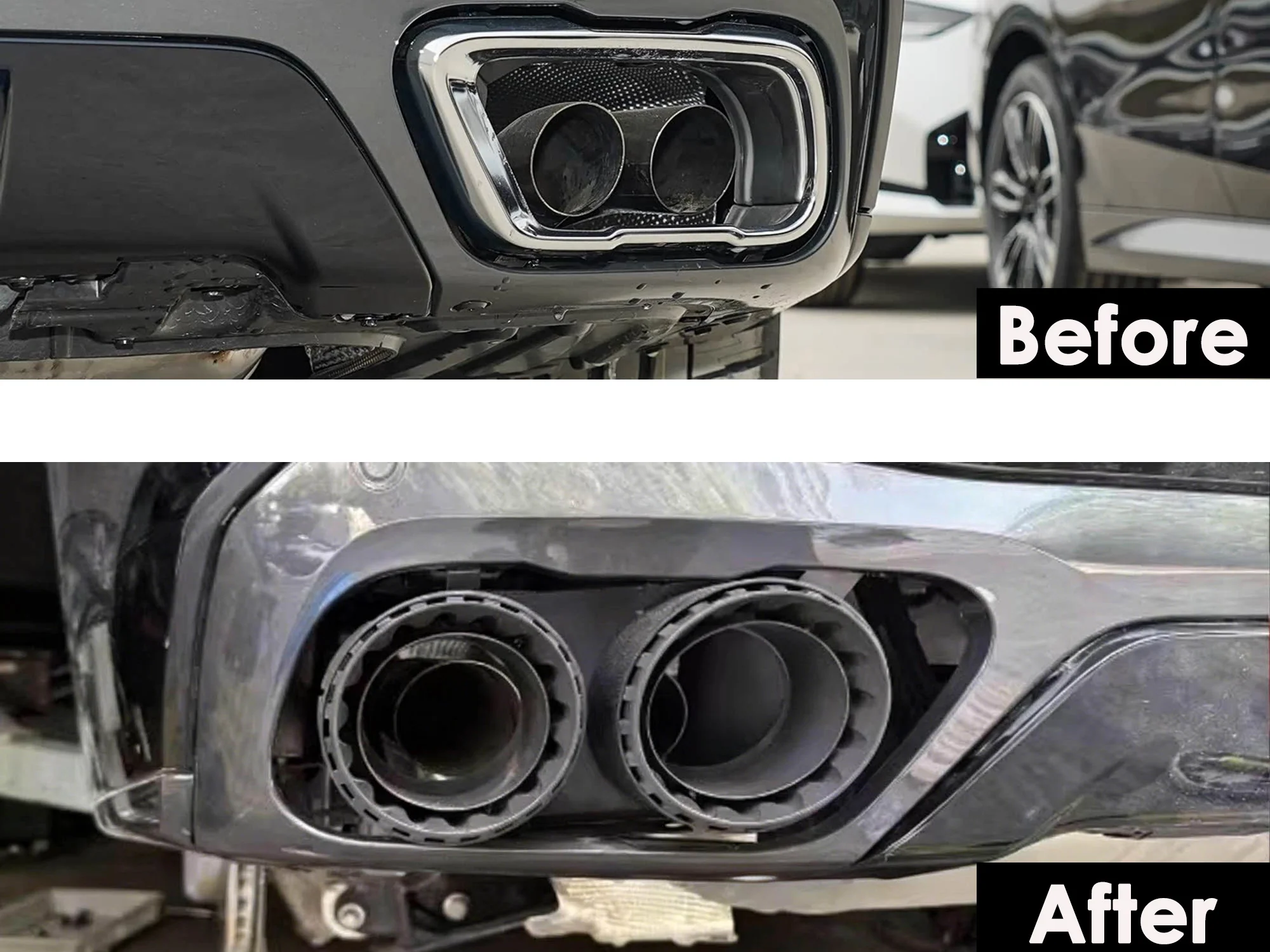 AK Style Carbon Fiber Exhaust Tips Muffler Pipe For BMW X5 G05 X6 G06 X7 G07 2019-2026 Pair - Image 2