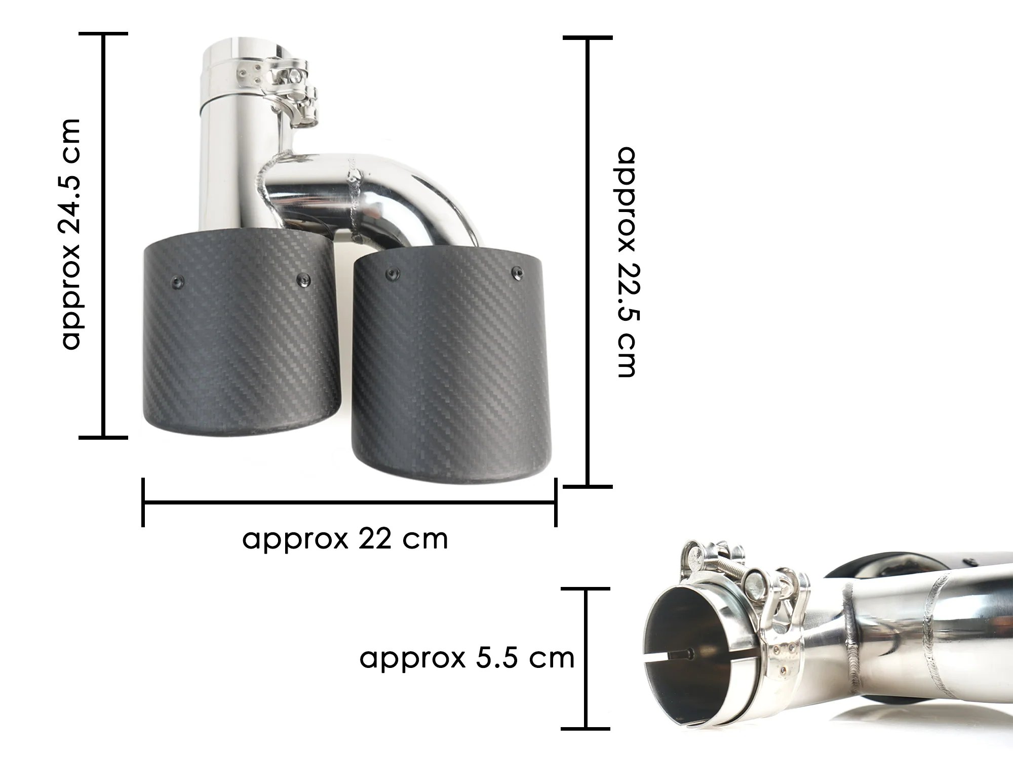 Dual Matte Carbon Exhaust Pipe Tips for Audi A4 A5 A6 A7 Modifications - Image 13
