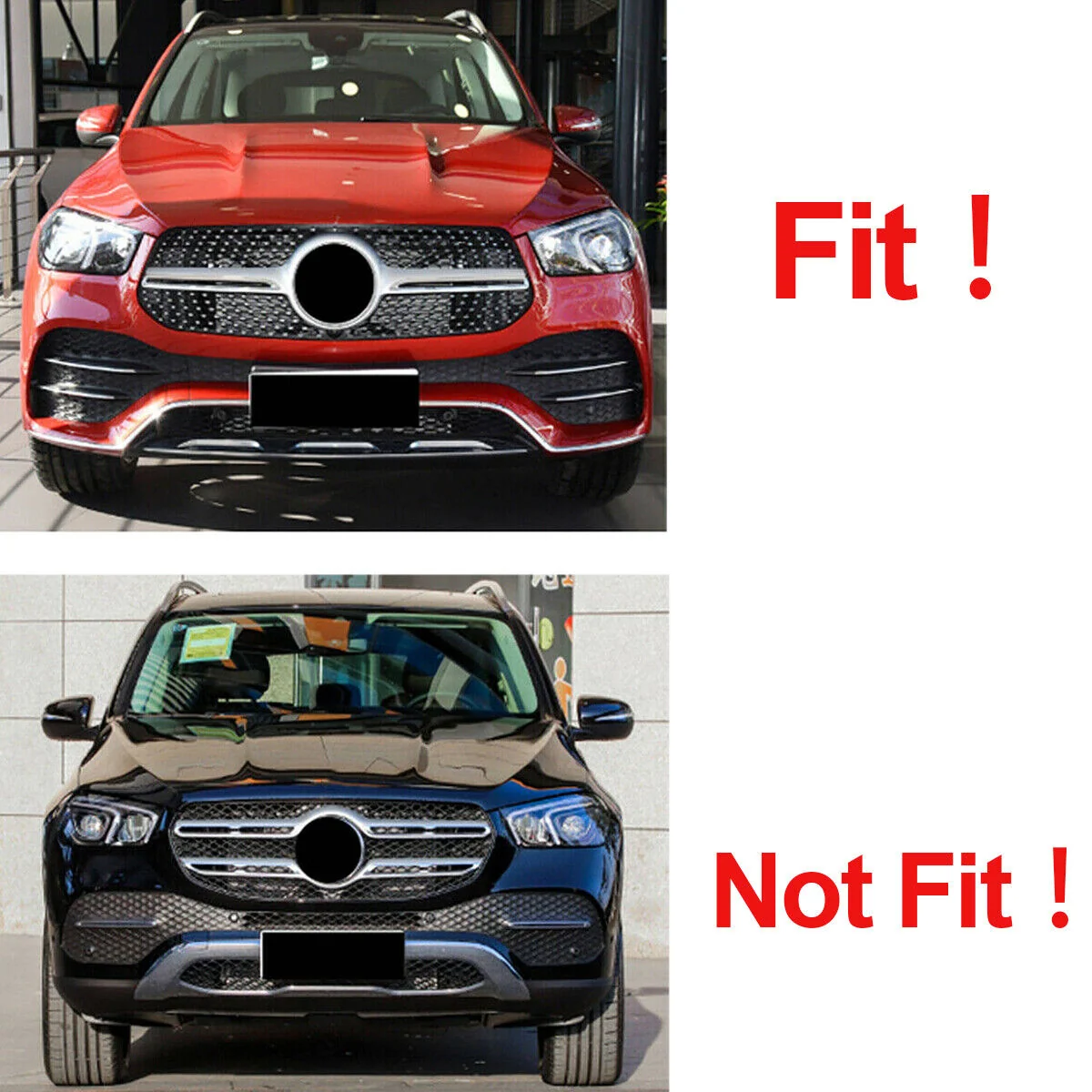 All Black GTR Front Grille for Mercedes GLE GLE400 GLE350 Coupe GLE63S AMG 2020+ - Image 2