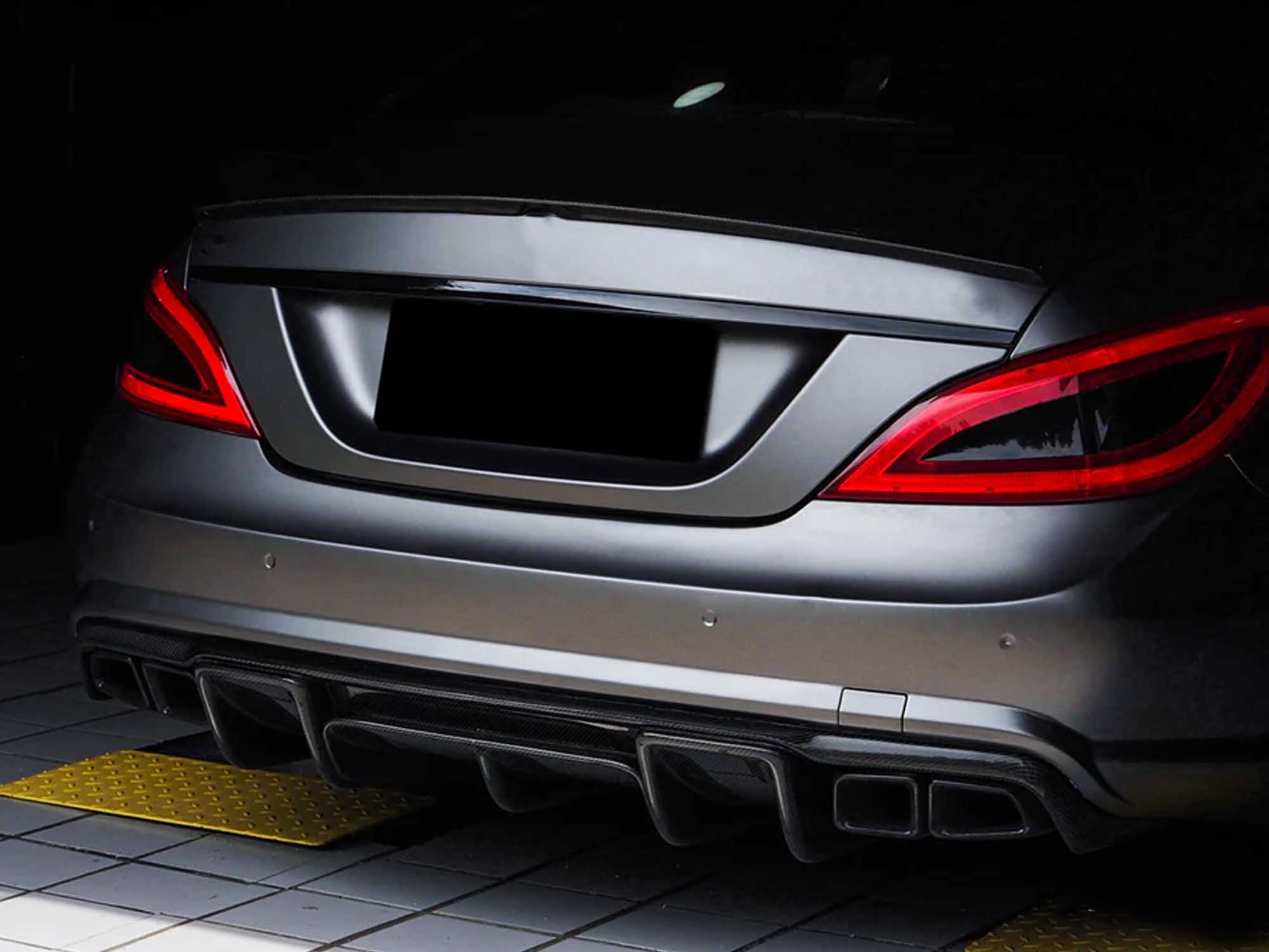 Black Quad Exhaust Tip Muffler Pipe Replace For Mercedes W204 W221 W212 W218 - Image 3