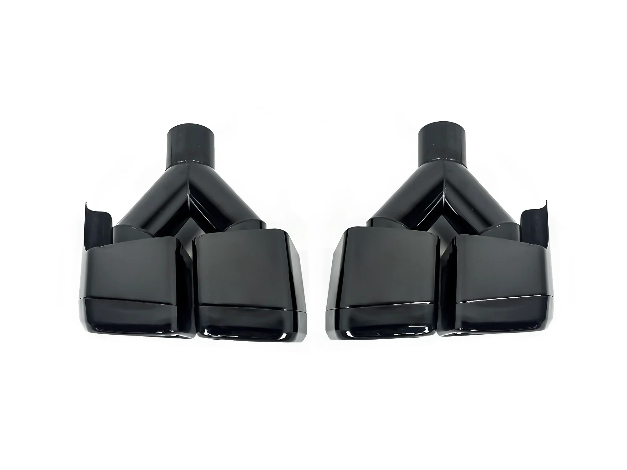 Black Quad Exhaust Tip Muffler Pipe Replace For Mercedes W204 W221 W212 W218 - Image 5