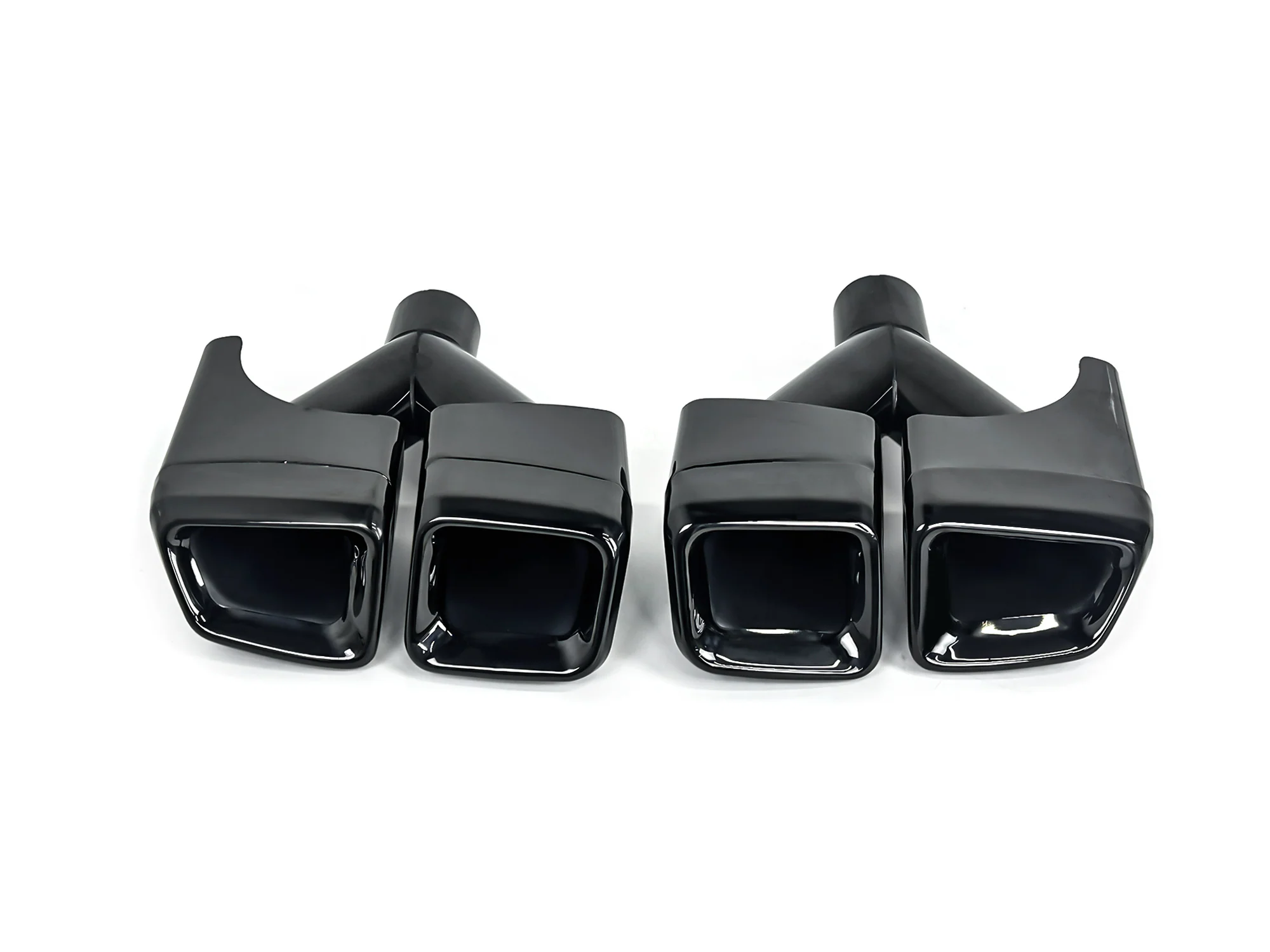 Black Quad Exhaust Tip Muffler Pipe Replace For Mercedes W204 W221 W212 W218 - Image 8