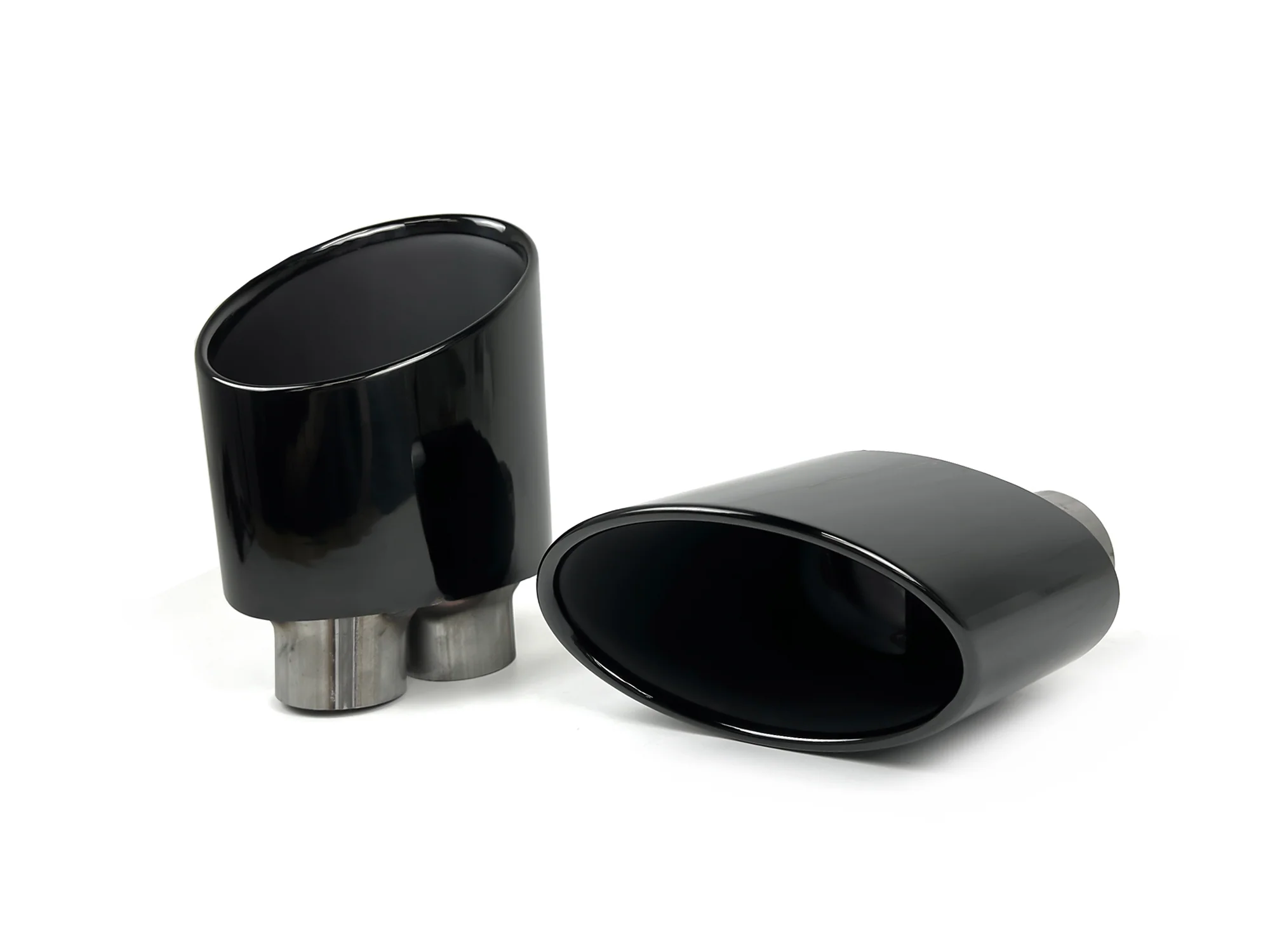 L+R Custom Oval Exhaust Tips Weld-On Fits Audi A3 A4 A5 B9 B9.5 Upgrade to RS Look Pair - Image 9