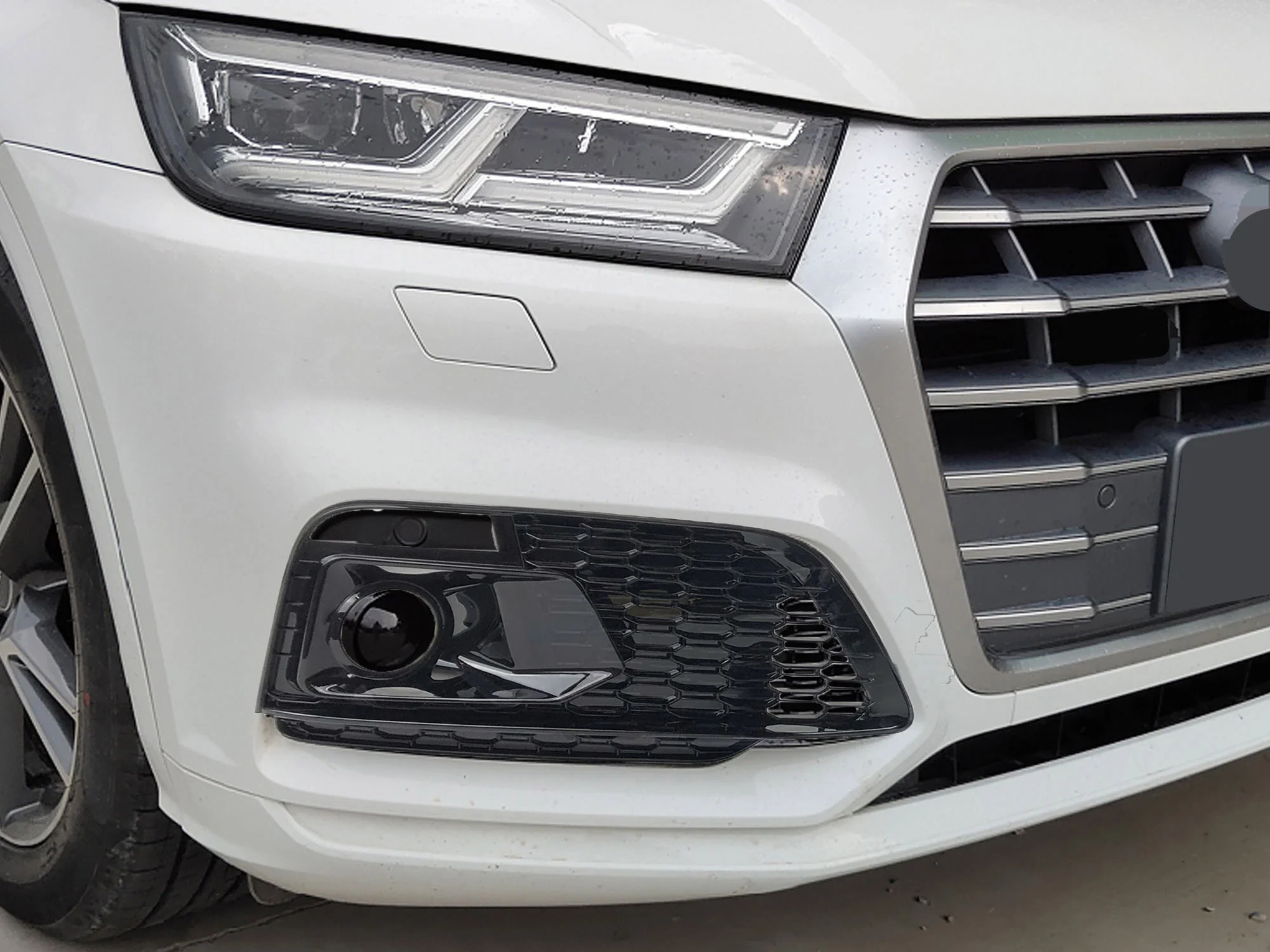 Pair Front Bumper Fog Light Lamp Grille Cover With ACC Refit For Audi Q5 SQ5 2018-2020 Left+Right - Image 3