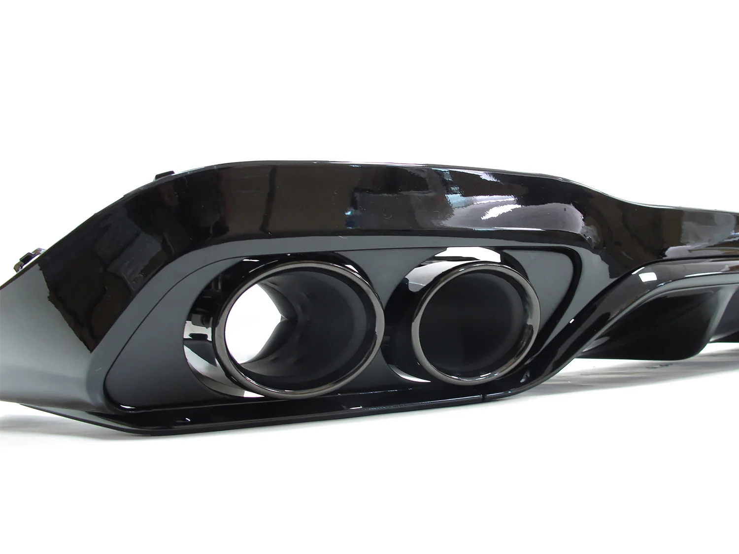 E53 Style Black Diffuer w/ Round Twin Exhaust Tips for Mercedes E W213 Sedan Wagon E300 E400 E550 AMG 2017-2020 - Image 8