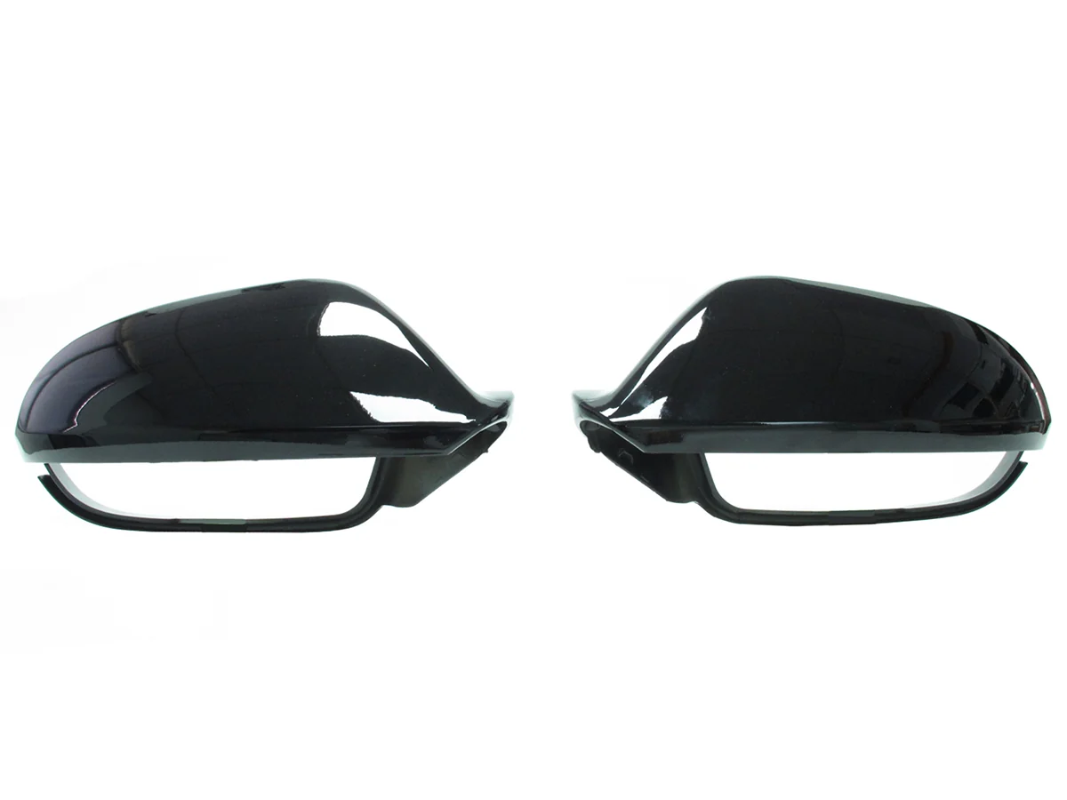 2x For AUDI A6 C7 S6 RS6 2012-2018 Gloss Black Side Mirror Cover Caps w/ Lane Assist Cutout - Image 4