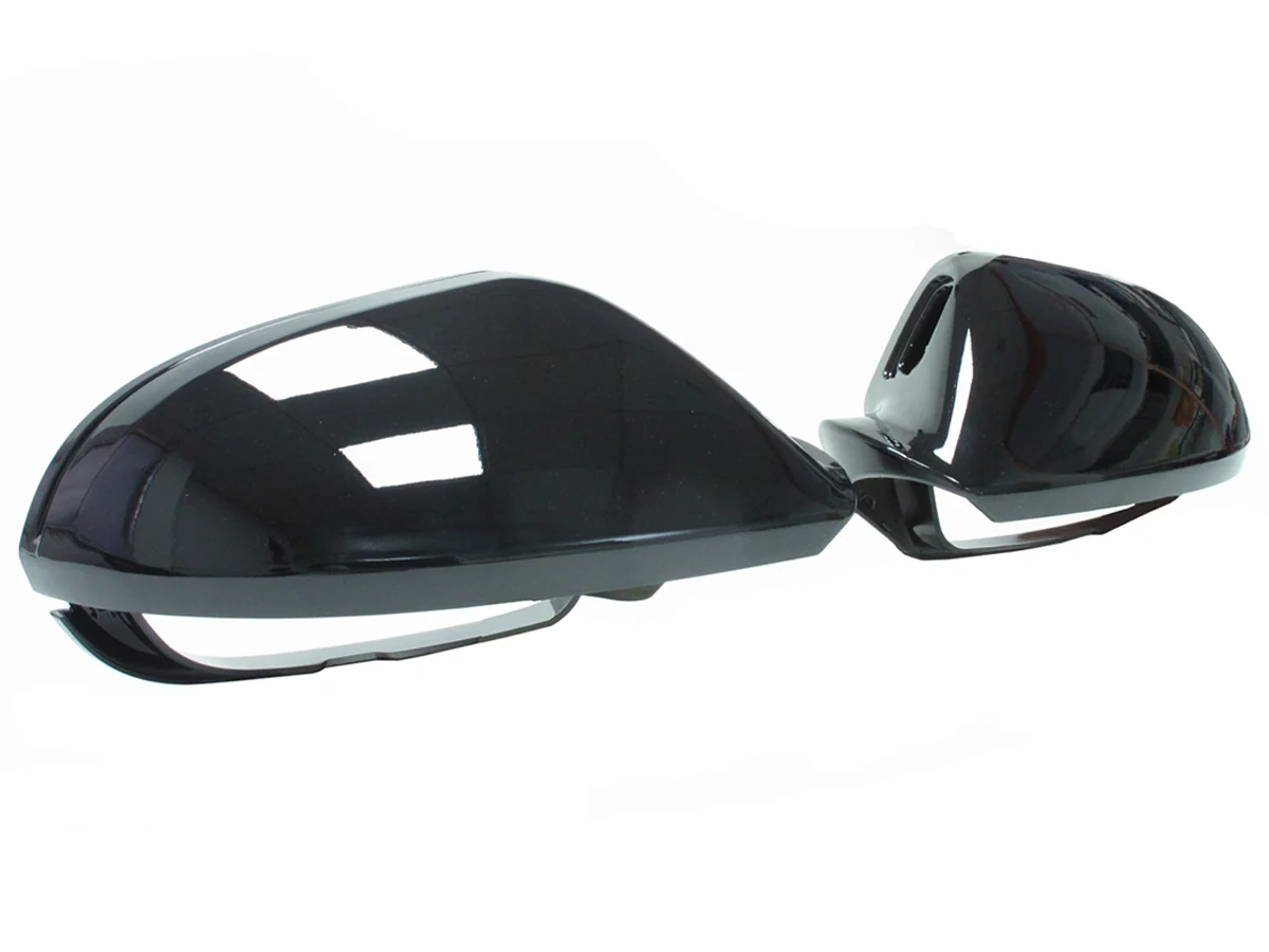 2x For AUDI A6 C7 S6 RS6 2012-2018 Gloss Black Side Mirror Cover Caps w/ Lane Assist Cutout - Image 6