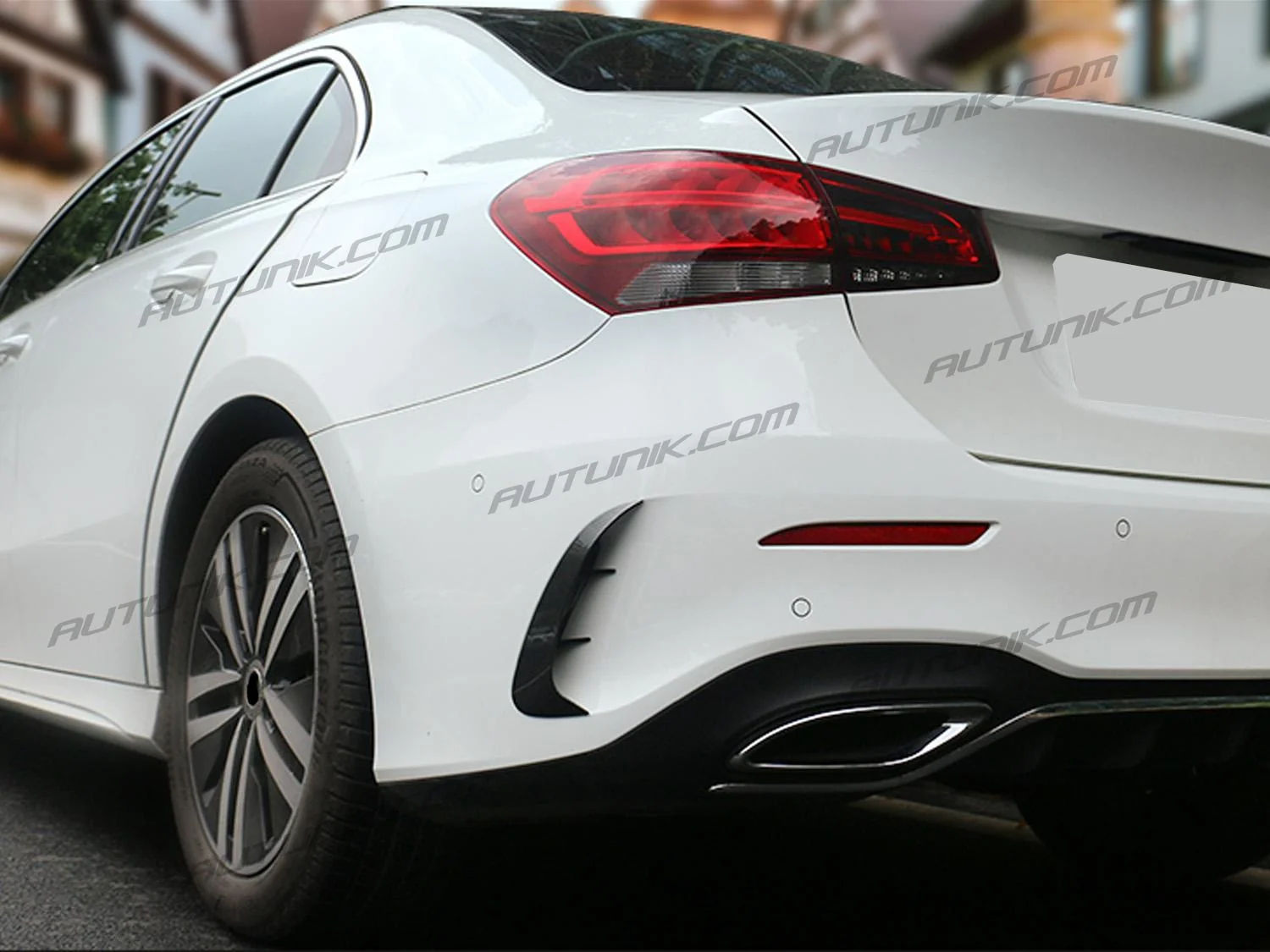 Glossy Black Rear Canards Air Vent Covers for Mercedes Benz W177 Sedan A200 A220 A35 AMG 2019-2024 pz4 - Image 3