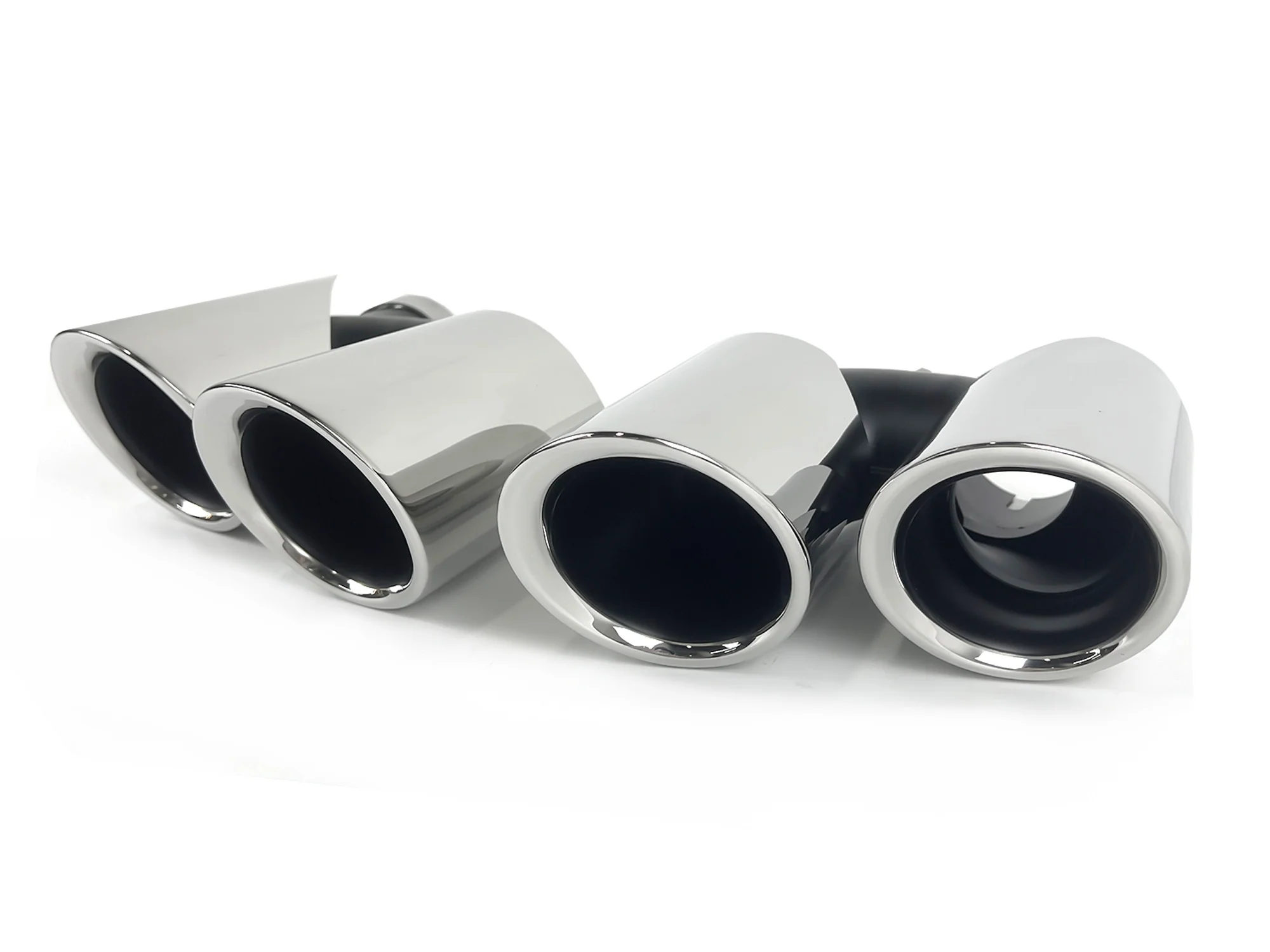 Stainless Steel Chrome Exhaust Tips for Porsche Macan Base 2.0L 2015-2018 - Image 3