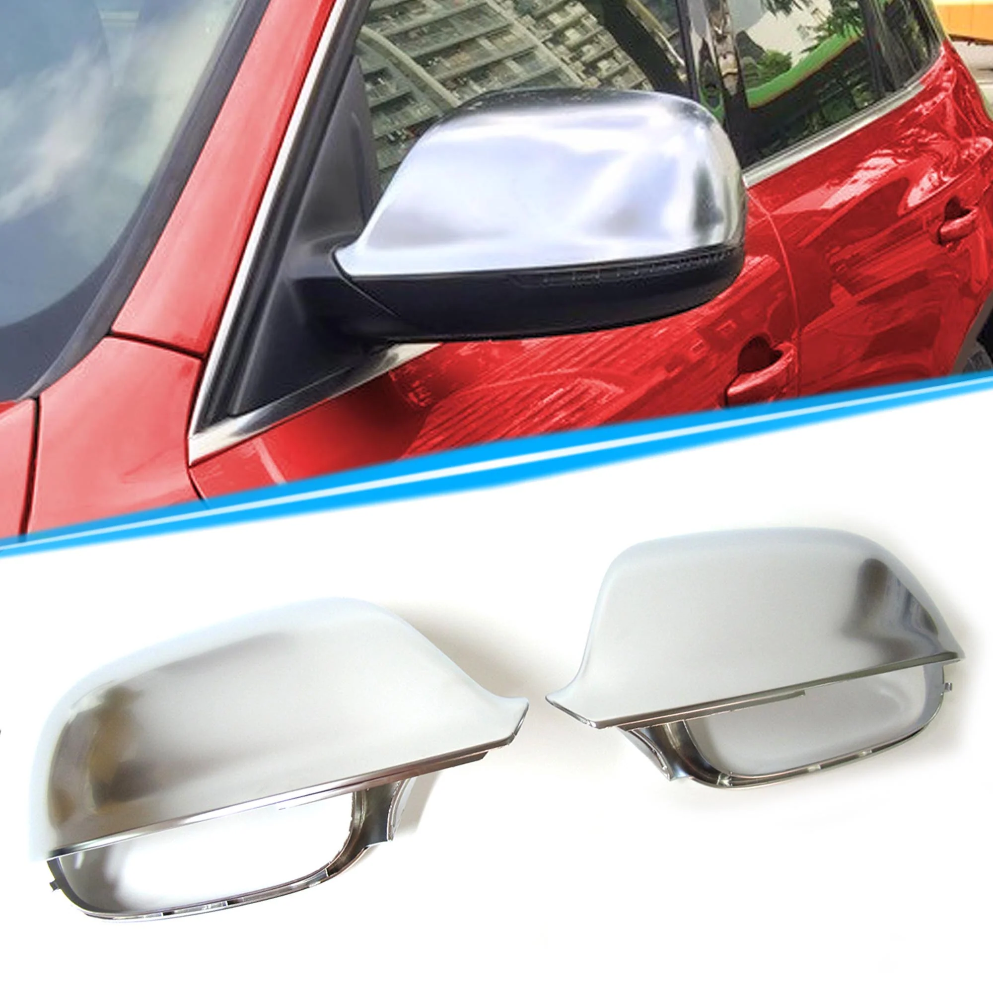 Matt Chrome Mirror Cover Caps For AUDI Q5 8R SQ5 09-17 Q7 10-15 With Lane Assist - Image 13