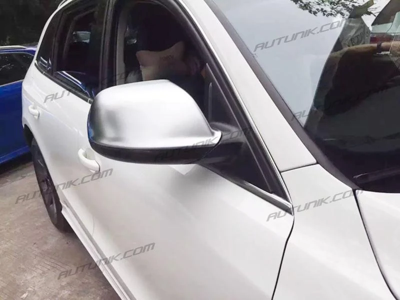 Matt Chrome Mirror Cover Caps For AUDI Q5 8R SQ5 09-17 Q7 10-15 With Lane Assist - Image 4