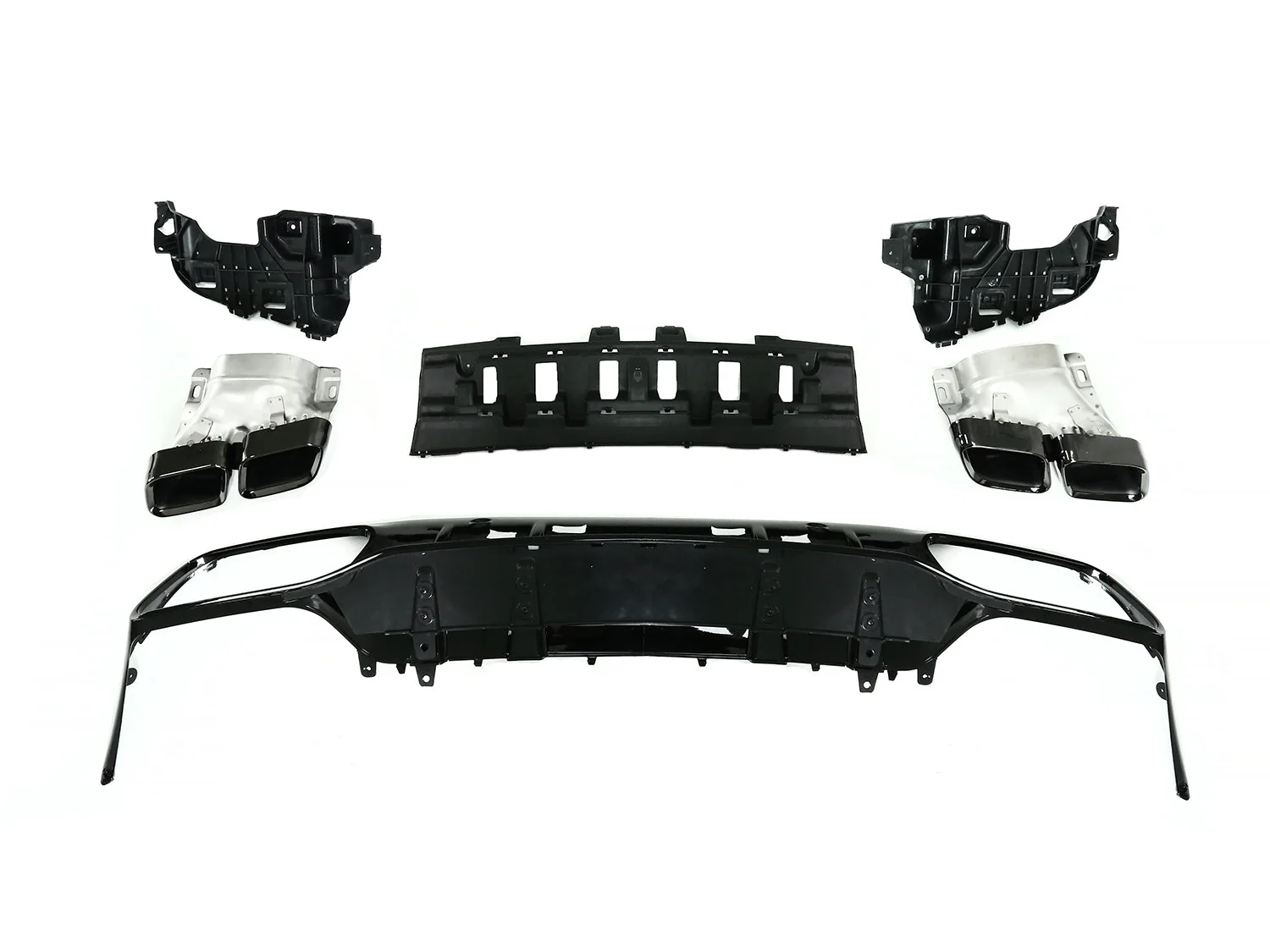 Rear Diffuser + Black Exhaust Tips For Mercedes W205 Coupe AMG Sport 2015-2021 di18 - Image 7
