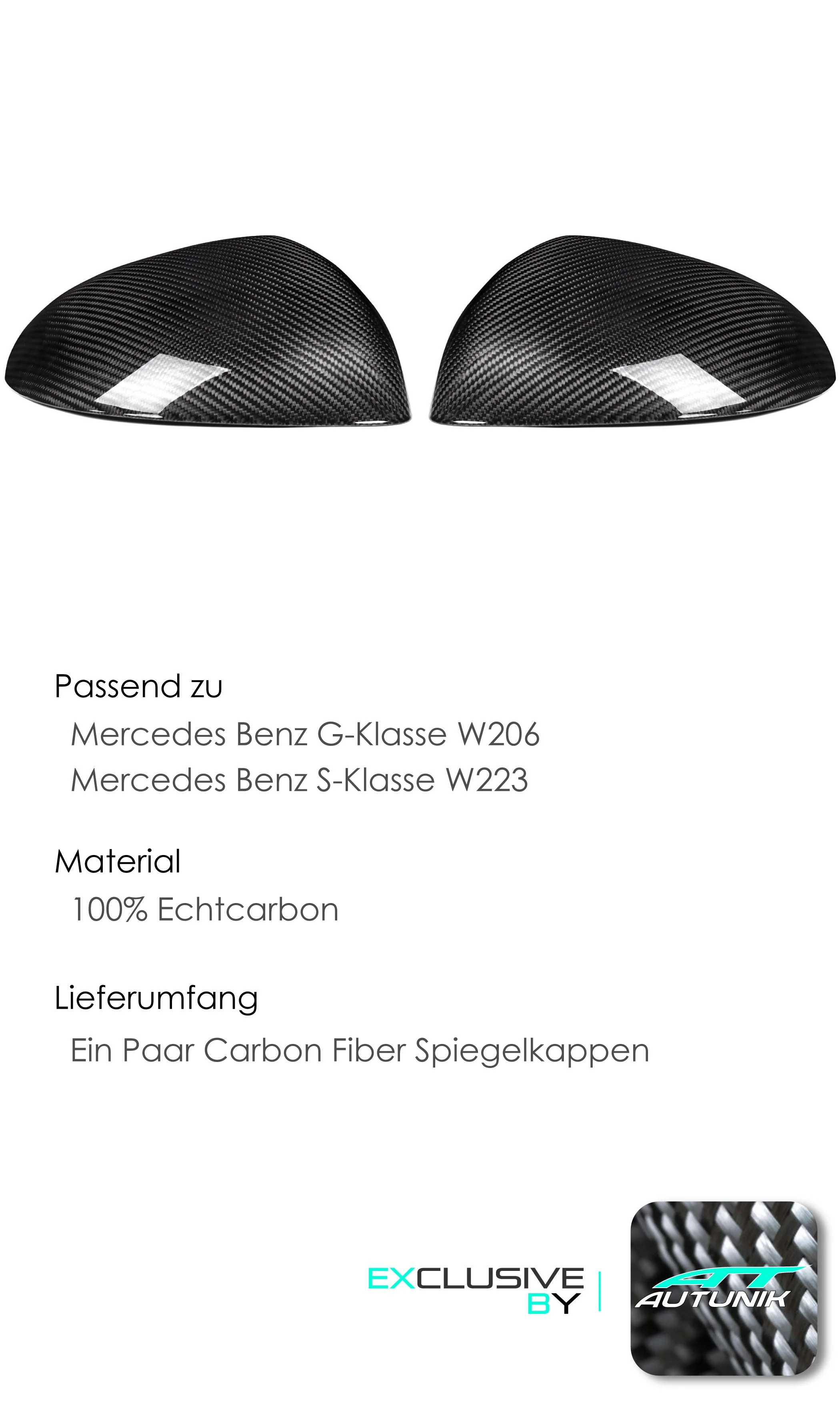 Dry Carbon Fiber Mirror Covers Replace For Mercedes W206 C-Class W223 2022+ mc154 - Image 5