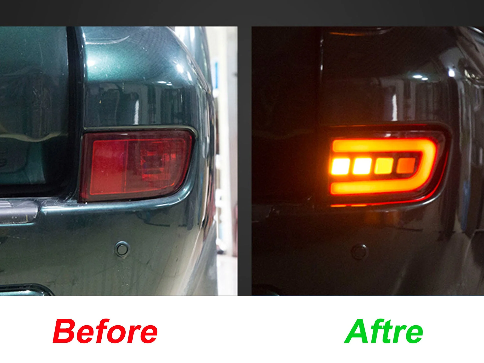 For 2010-2021 Toyota Land Cruiser Prado J150 Smoke Lens LED Rear Bumper Tail Lights Turn Signal - Image 3