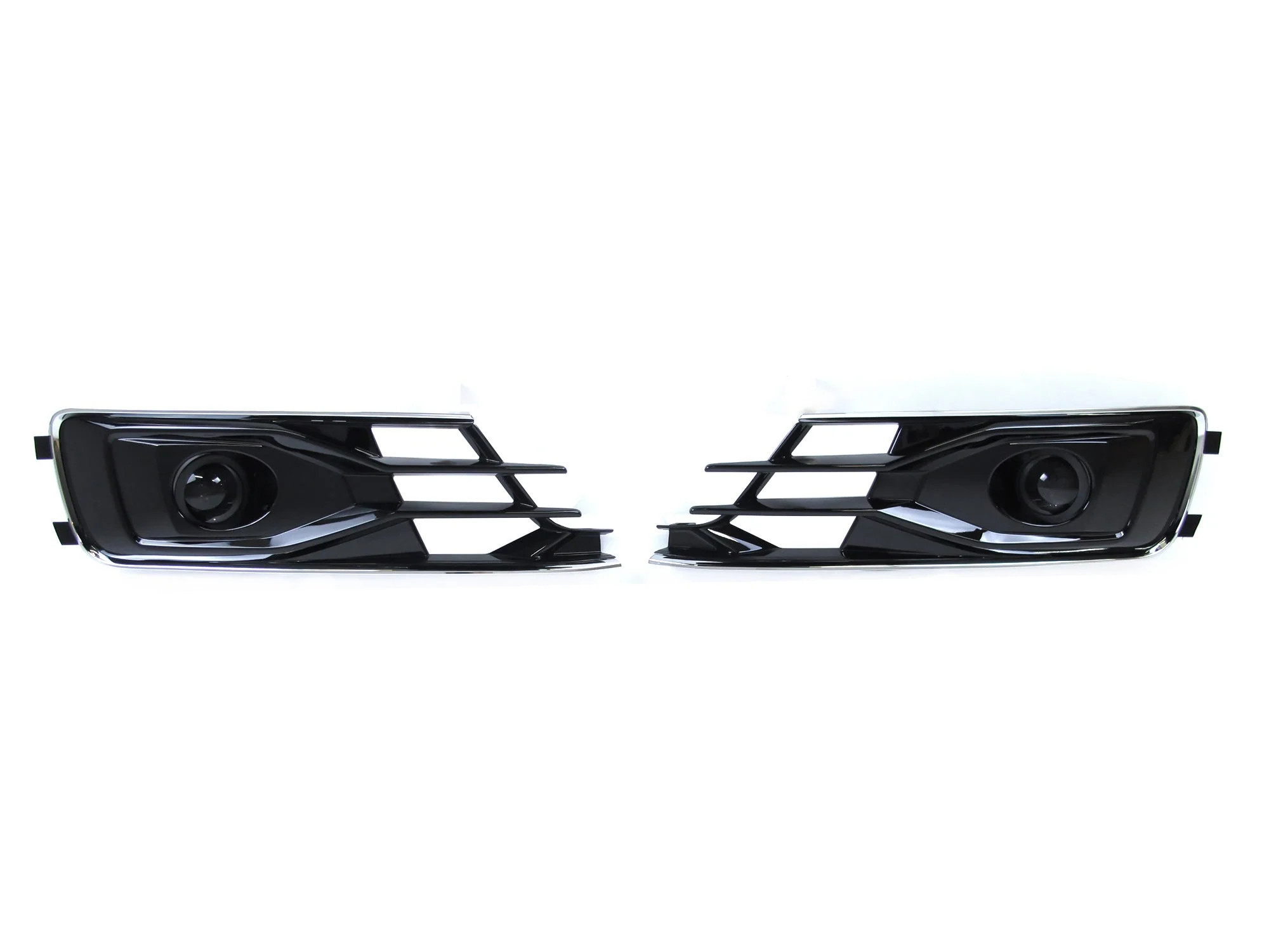 Pair Fog Light Grill Covers w/ ACC Caps For AUDI A6 C7.5 NON-Sline 2016-2018 - Image 5
