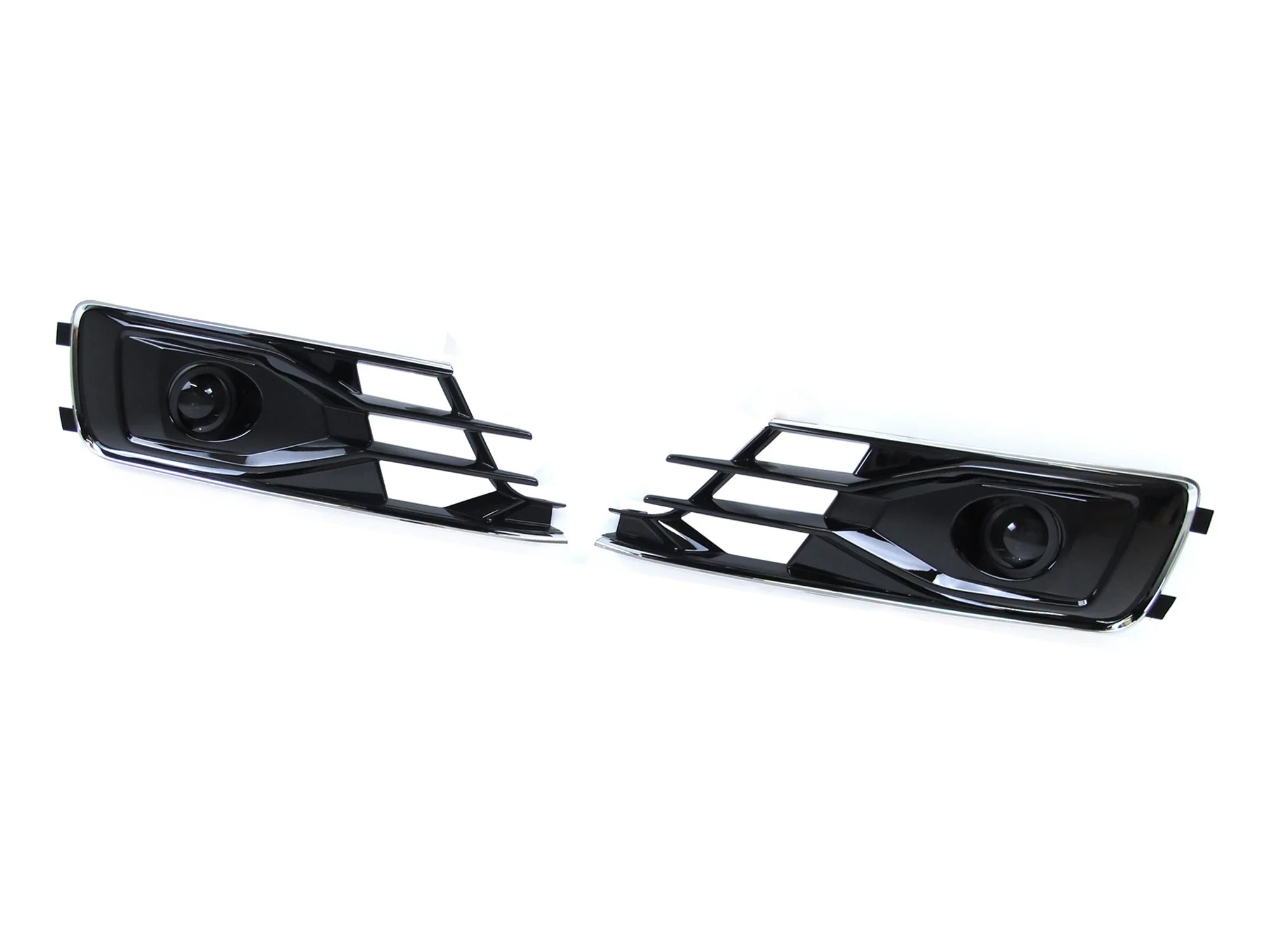 Pair Fog Light Grill Covers w/ ACC Caps For AUDI A6 C7.5 NON-Sline 2016-2018 - Image 6