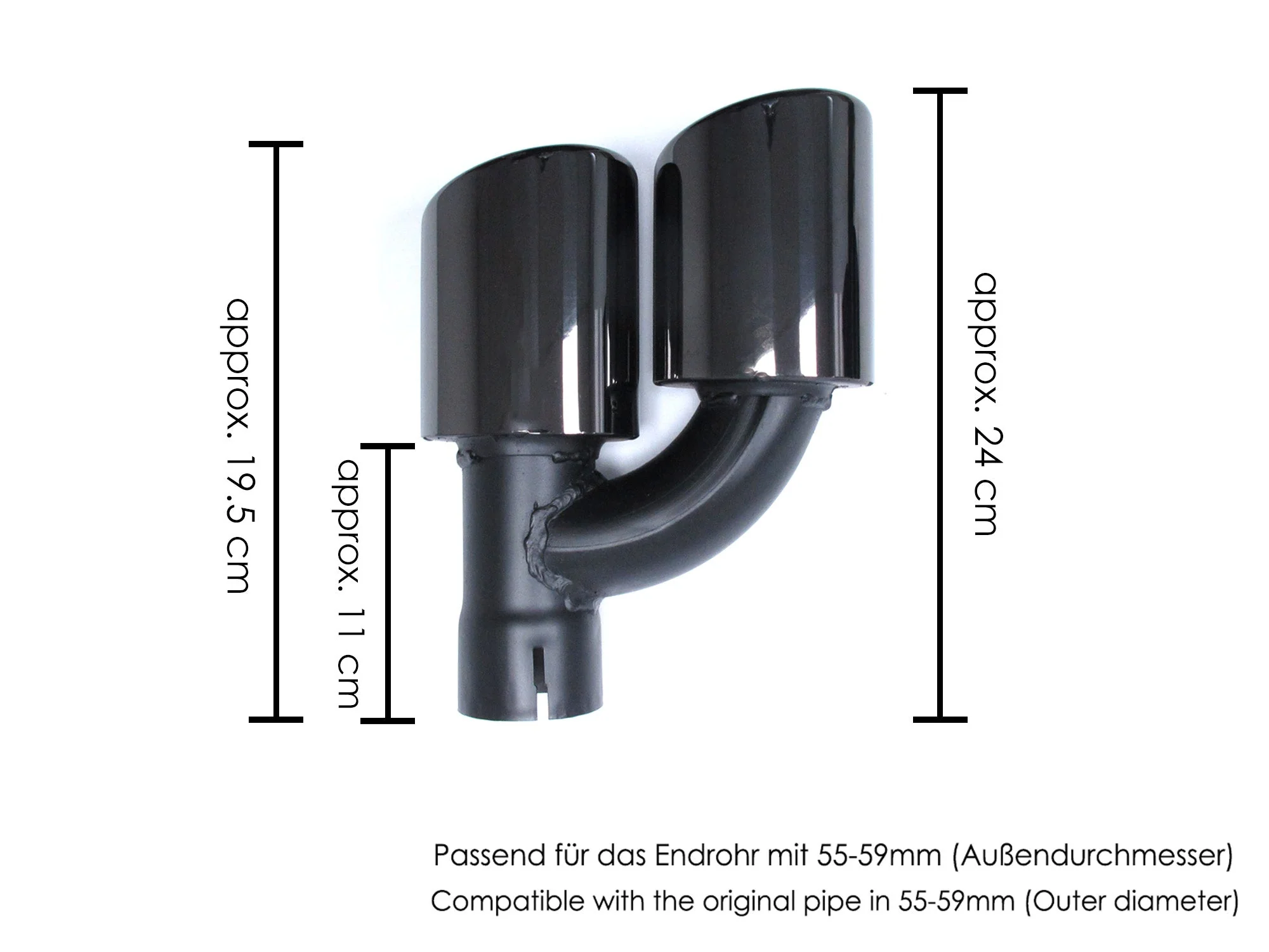Gloss Black Rear Diffuser + Exhaust Tips For Audi A4 B9 Non-S-Line Sedan 2017–2019 - Image 12