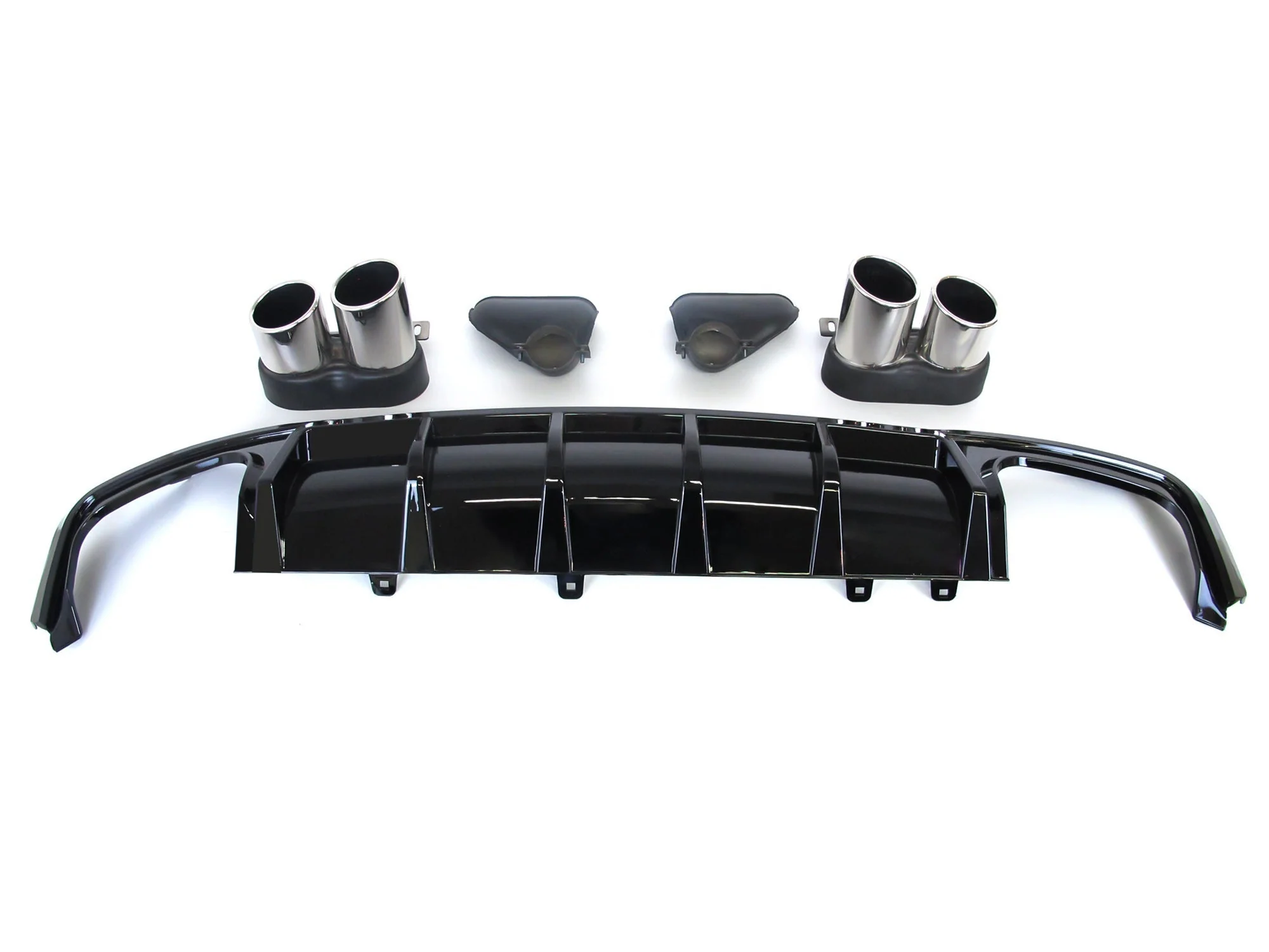 Rear Diffuser w/ Silver Exhaust Tips For AUDI A7 C8 S-line S7 2019-2025 - Image 5