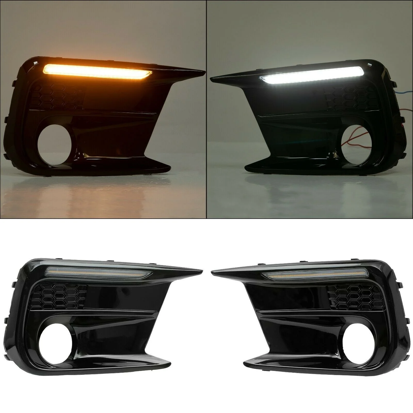 Switchback Sequential LED DRL Fog Light Cover Kit Bezel For Subaru WRX STI 2018-2021 - Image 8