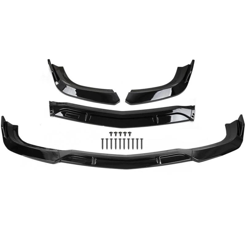 3pcs Gloss Black Front Splitter Lip For 2008-2014 Mercedes C-Class W204 AMG Bumper - Image 5