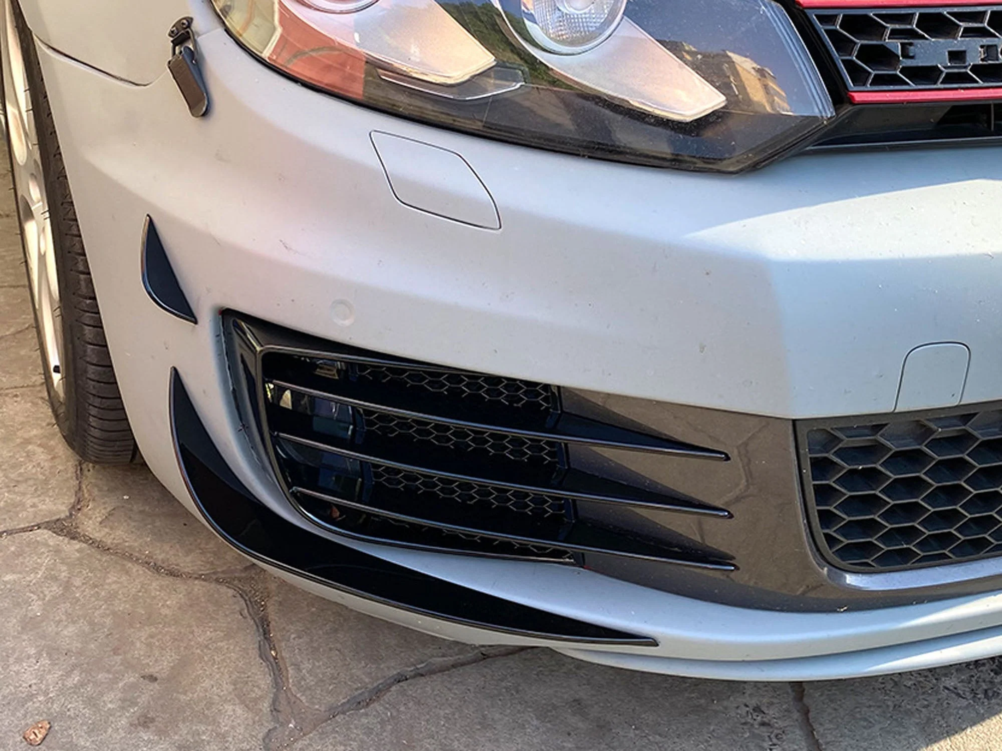 Glossy Black Front Bumper Canards Set for VW Golf MK6 GTI 2008-2012 - Image 3