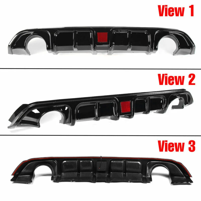 Glossy Black Rear Diffuser w/ LED Light fits Infiniti Q60 2017-2022 - Image 12