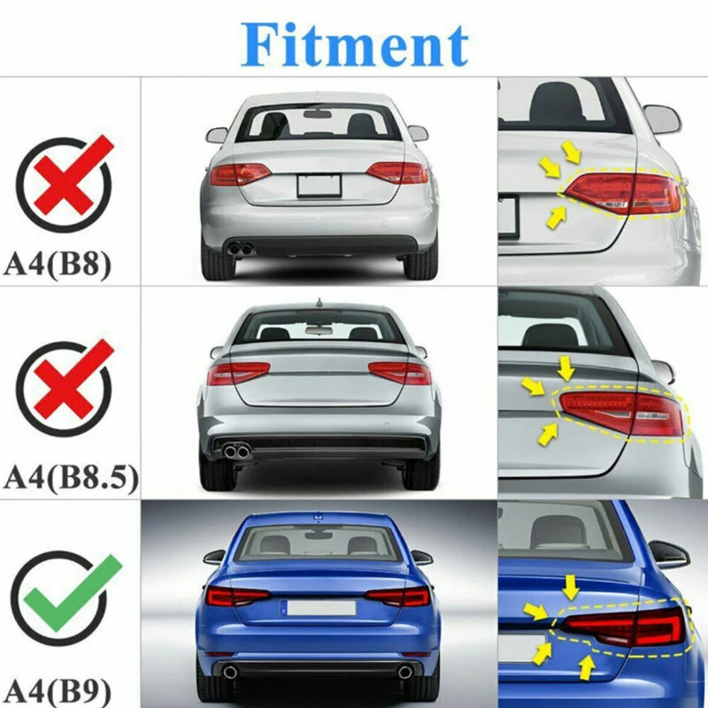 Gloss Black Rear Highkick Spoiler for Audi A4 B9 Sedan 2017-2024 - Image 2