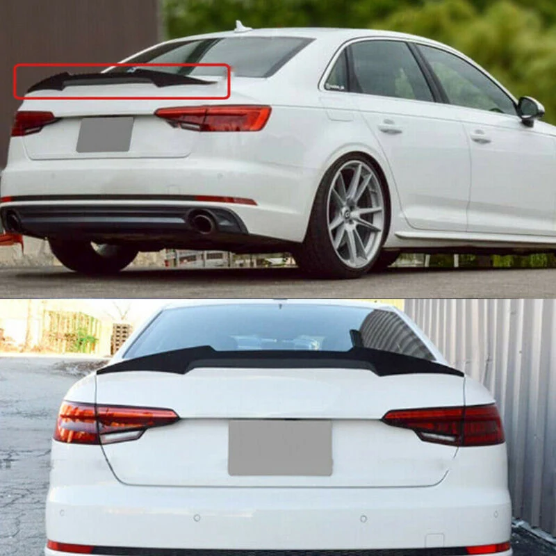 Gloss Black Rear Highkick Spoiler for Audi A4 B9 Sedan 2017-2024 - Image 3