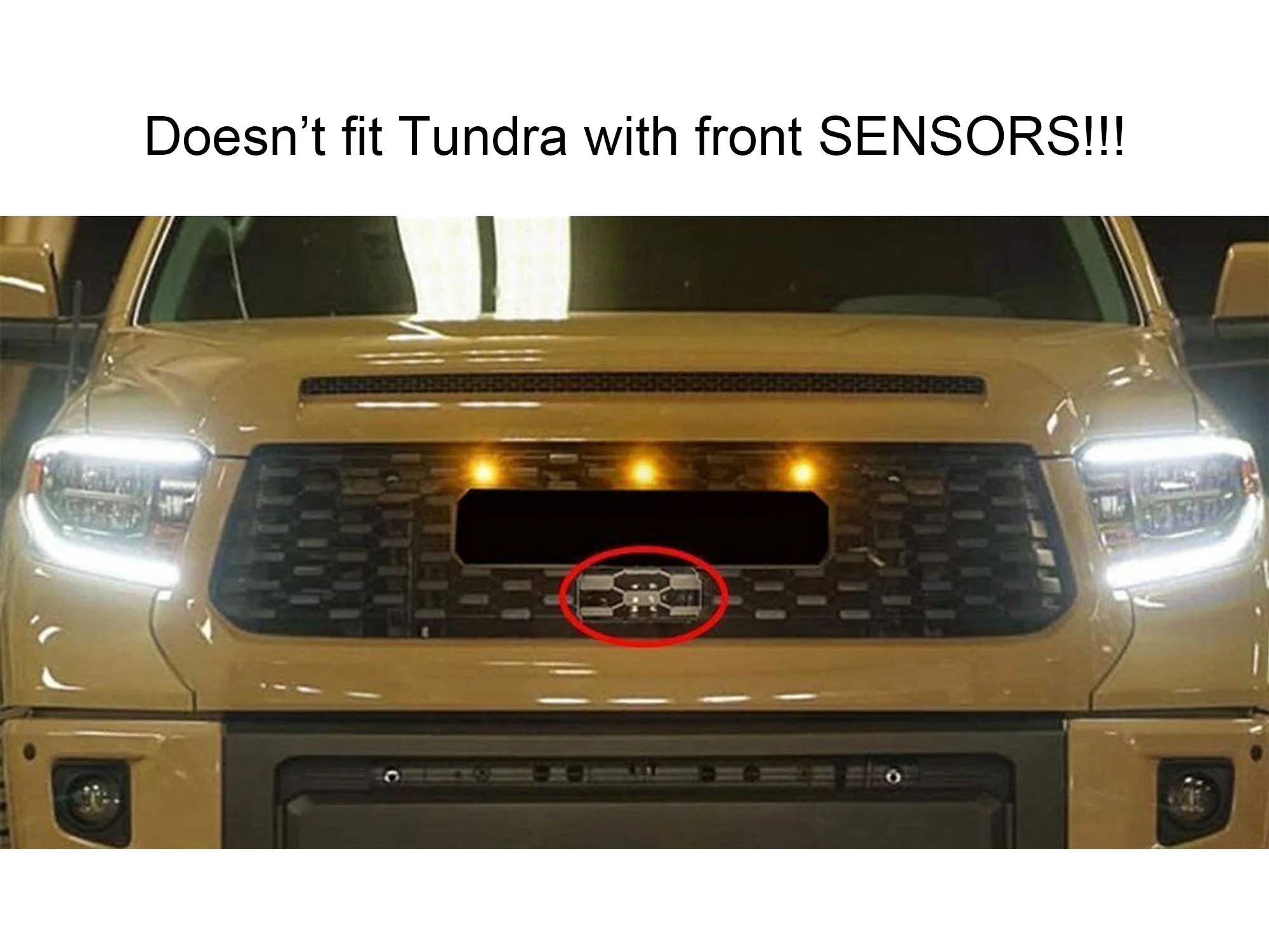 2pcs Matte Black For 2014-2021 Toyota Tundra Front Grille&Hood Bulge Molding Set - Image 2