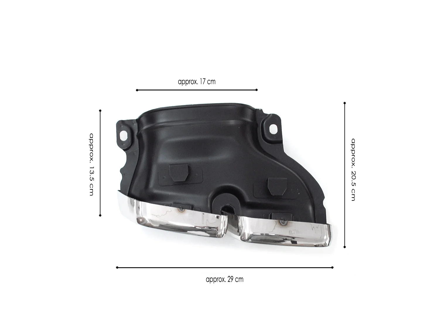 Rear Diffuser + Chrome Exhaust Tips For Mercedes W205 C300 C250 Sedan Non-AMG 2015-2021 - Image 12