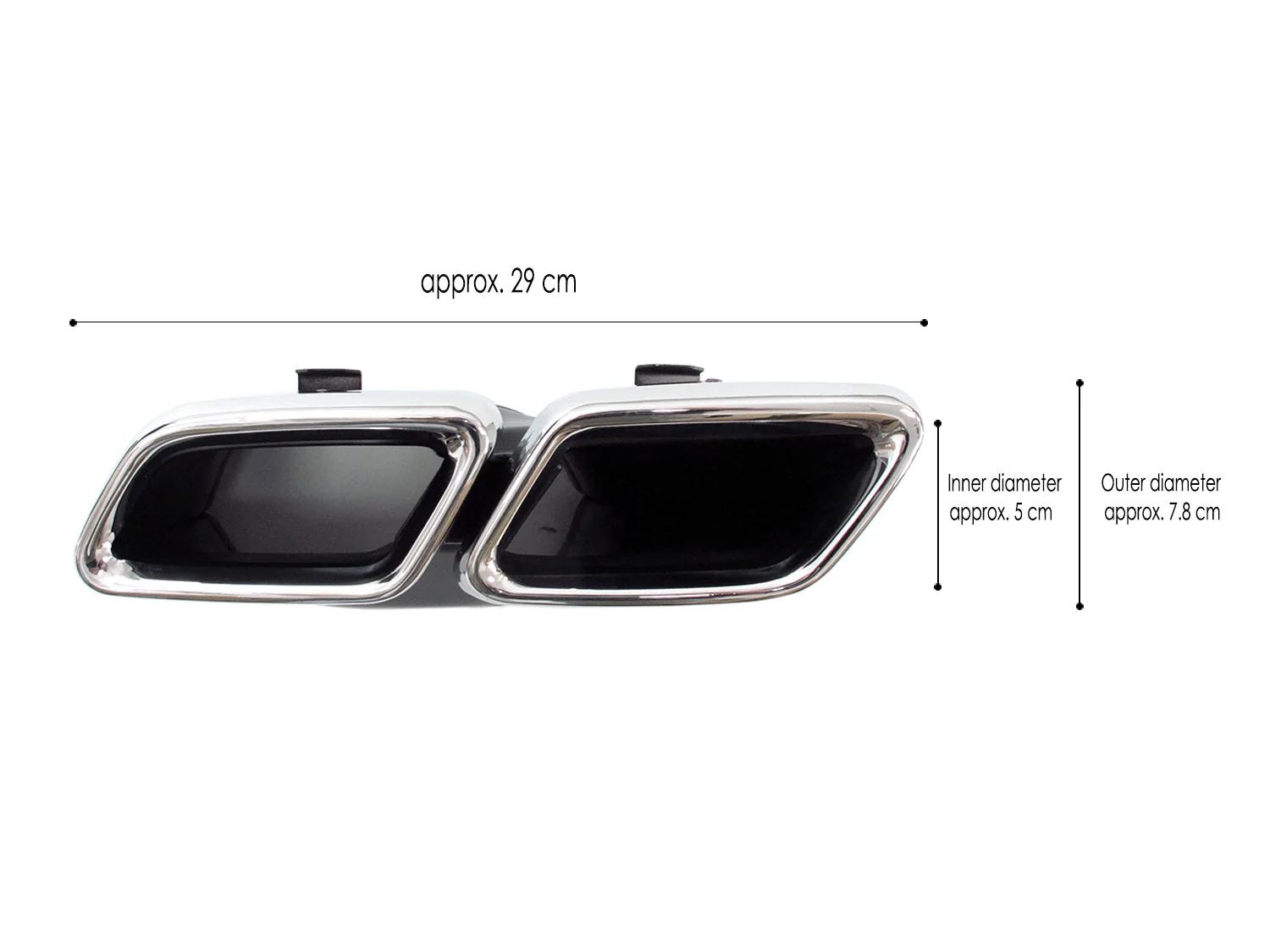 Rear Diffuser + Chrome Exhaust Tips For Mercedes W205 C300 C250 Sedan Non-AMG 2015-2021 - Image 13