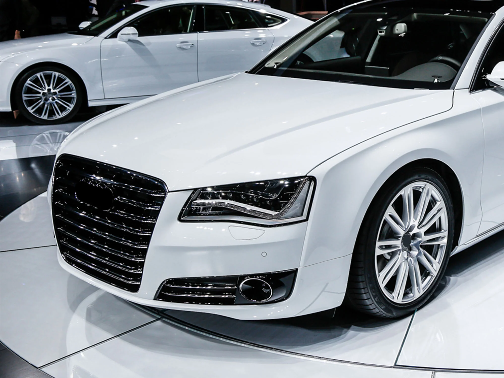 2PC Front Bumper Grille Fog Light Cover Fit 2011 2012 2013 2014 Audi A8 Quattro - Image 3