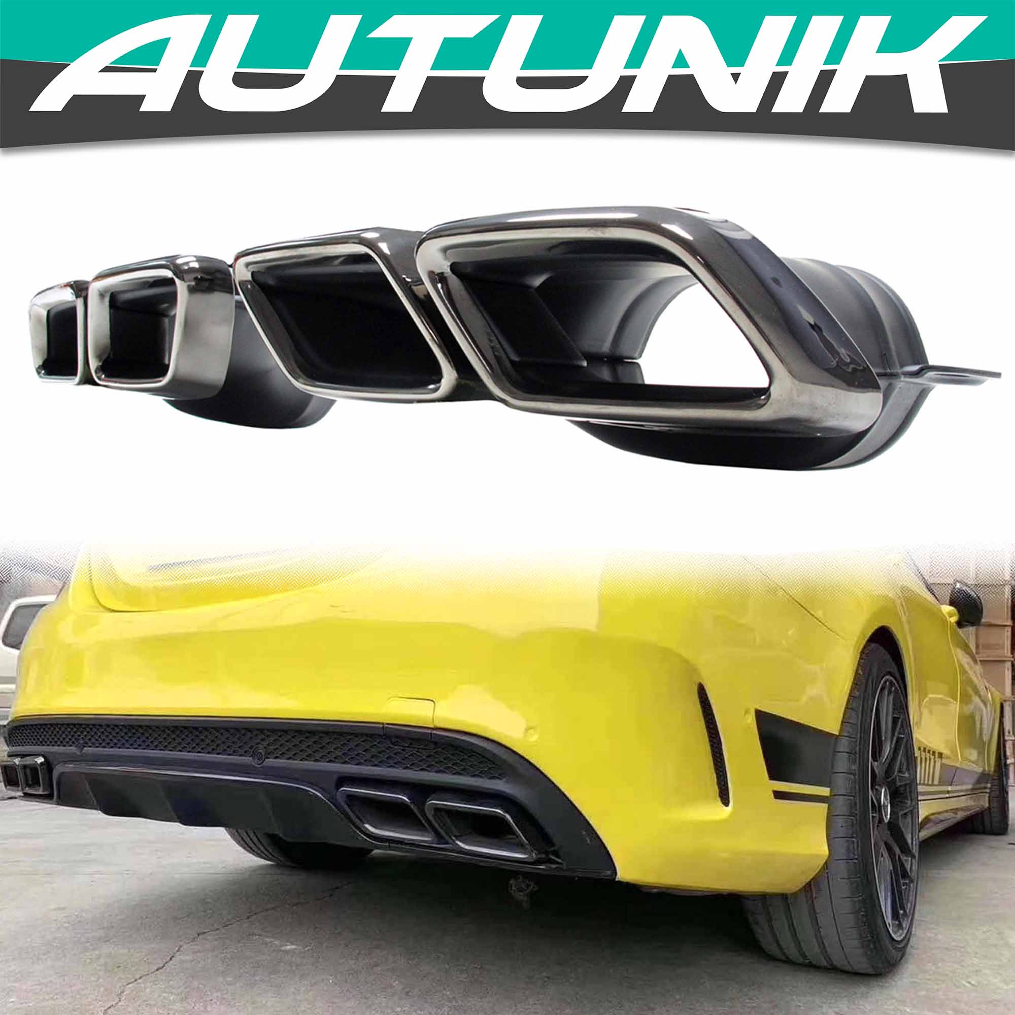 Exhaust Tips Muffler Pipe Tailpipe For Mercedes W205 C63 2015-2018