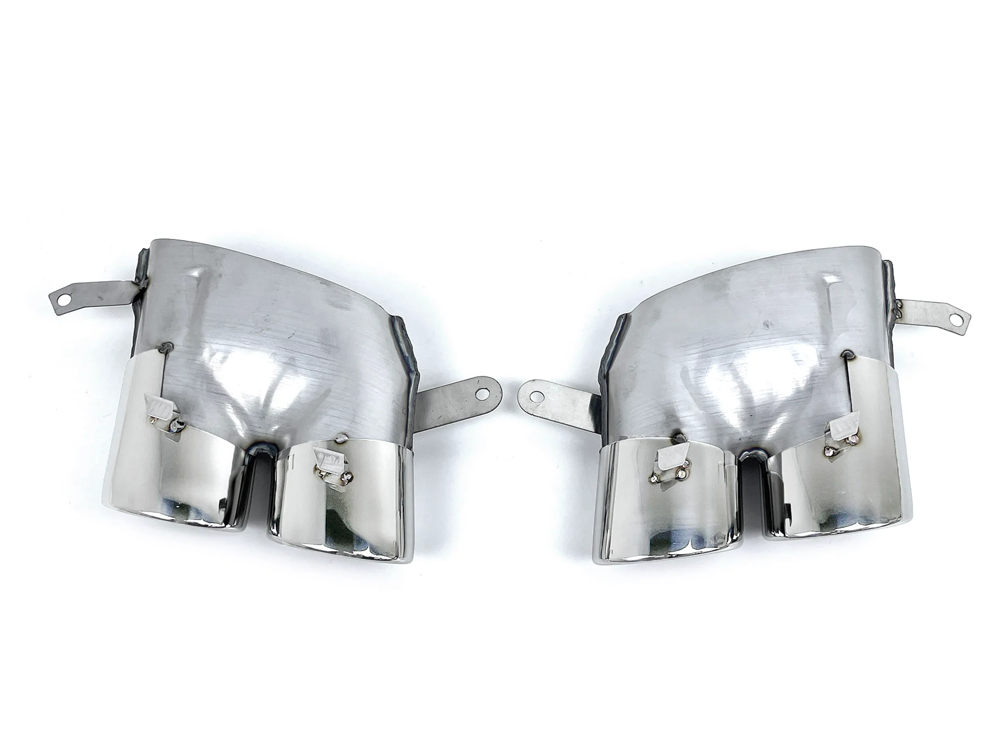 Silver/Black Exhaust Tips Tailpipe Upgrade For Audi A6 C7.5 2016 2017 2018 - Image 15