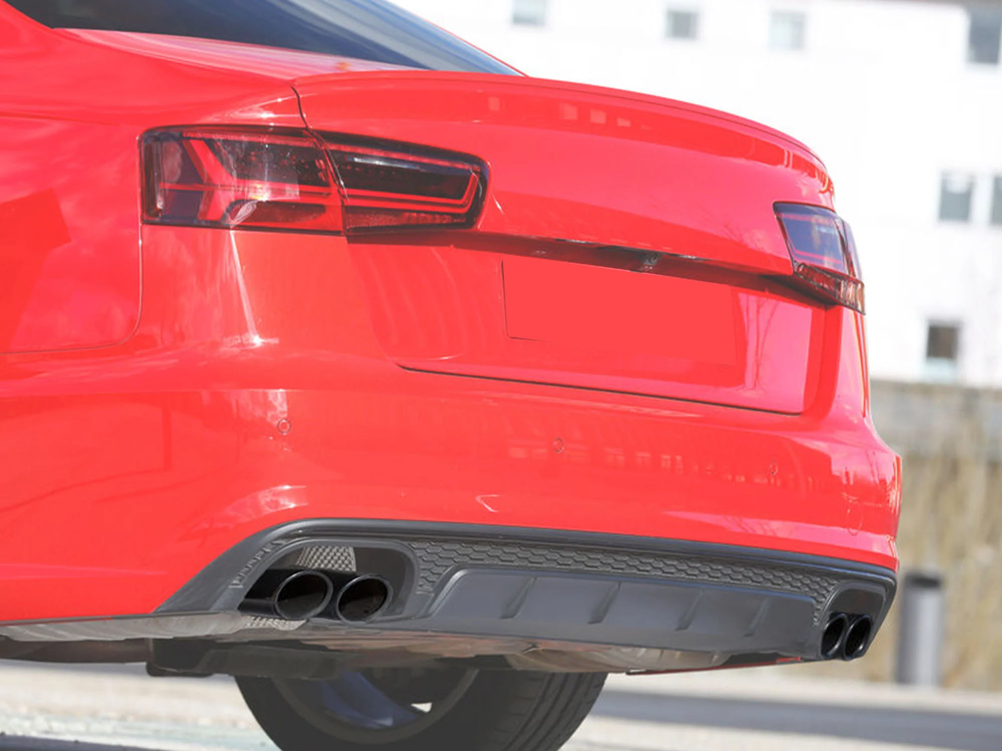 Silver/Black Exhaust Tips Tailpipe Upgrade For Audi A6 C7.5 2016 2017 2018 - Image 2