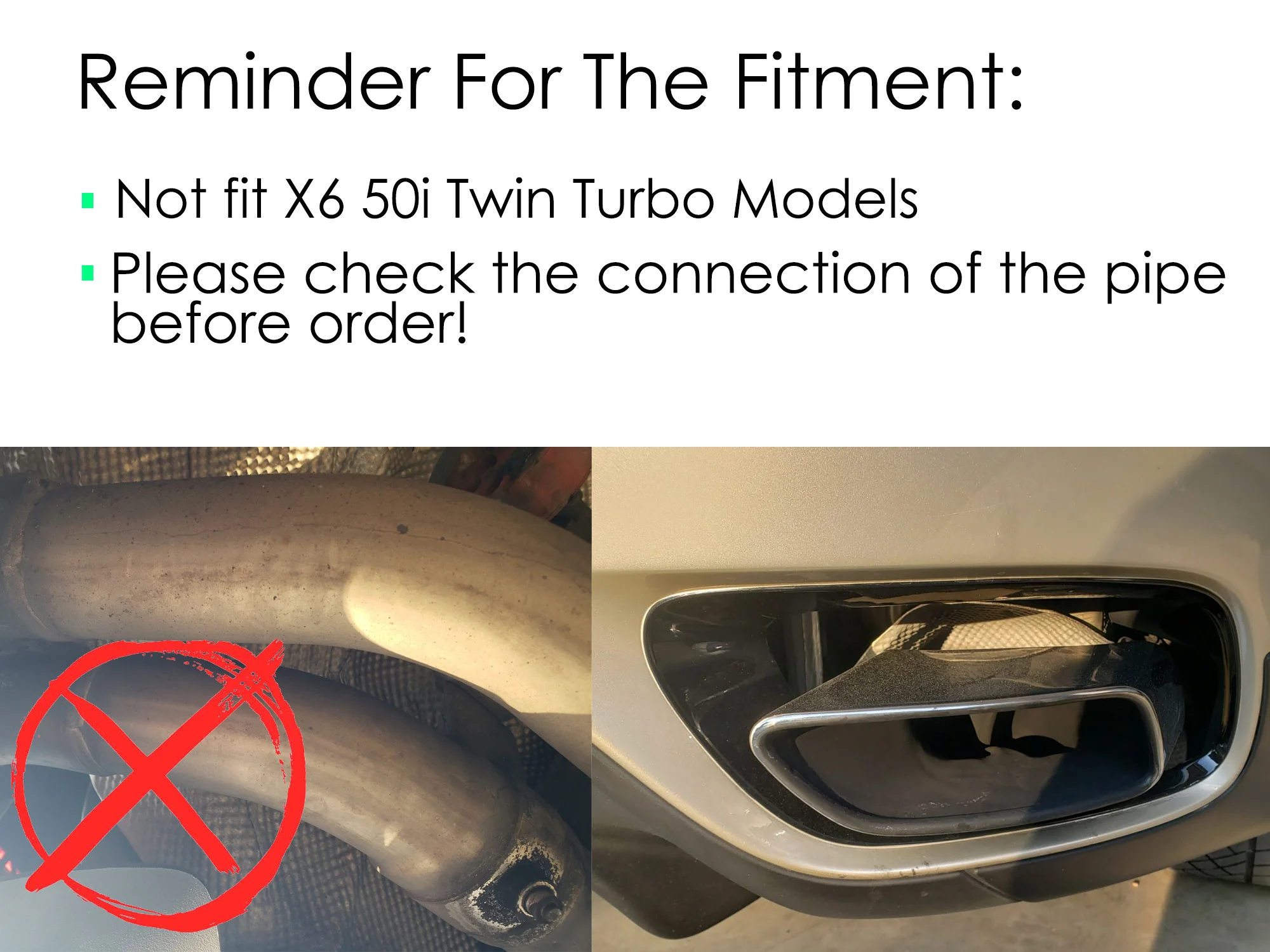 Black Exhaust Tips Tail Pipe fit for BMW X5 E70 / X6 E71 2008-2013 - Image 4
