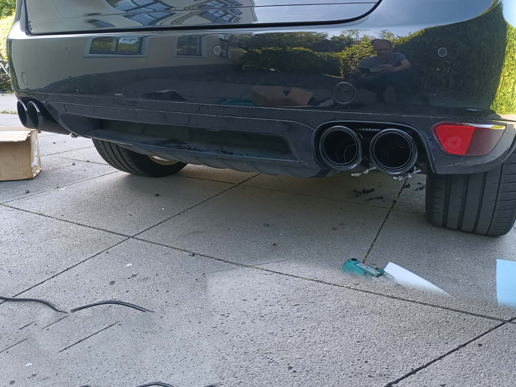 4PCS/Set Black Exhaust Tips Tailpipe for Porsche 958.1 Cayenne S GTS Turbo 2011-2014 - Image 2