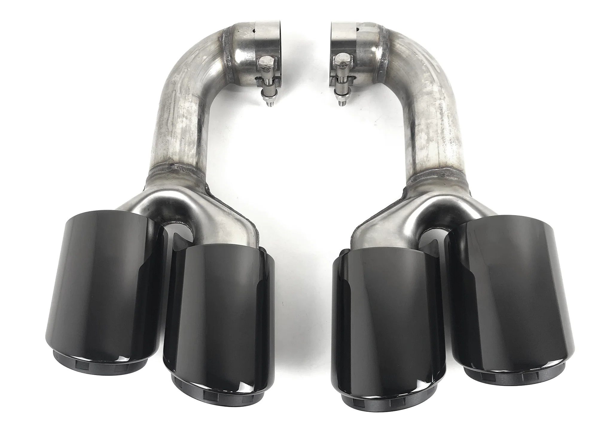 Black Exhaust Tips Twin Muffler Pipe for VW Touareg 2011-2018 - Image 3