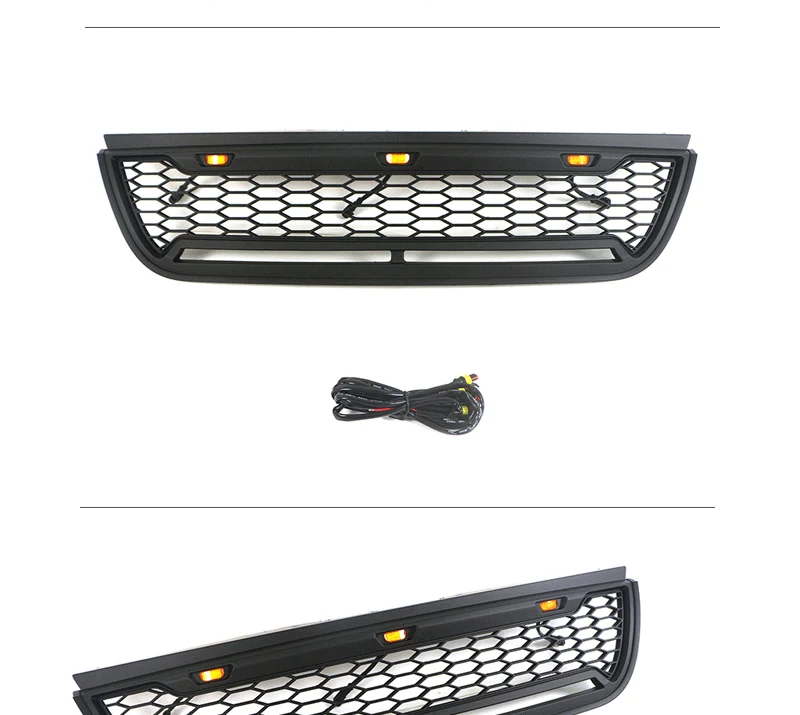 Black Front Bumper Upper Grille Grill W/Light Bar Fit For Ford Explorer 2002-2005 - Image 4