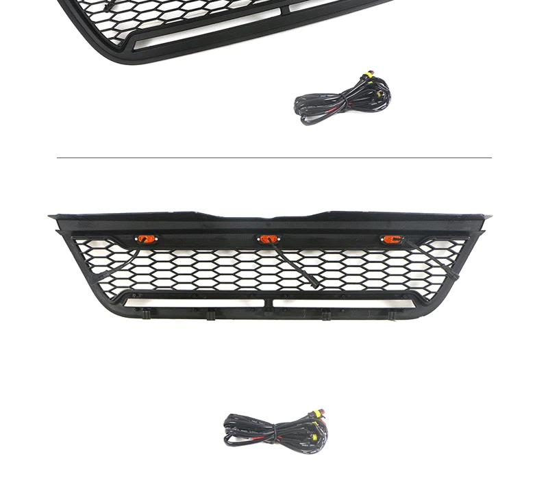 Black Front Bumper Upper Grille Grill W/Light Bar Fit For Ford Explorer 2002-2005 - Image 5