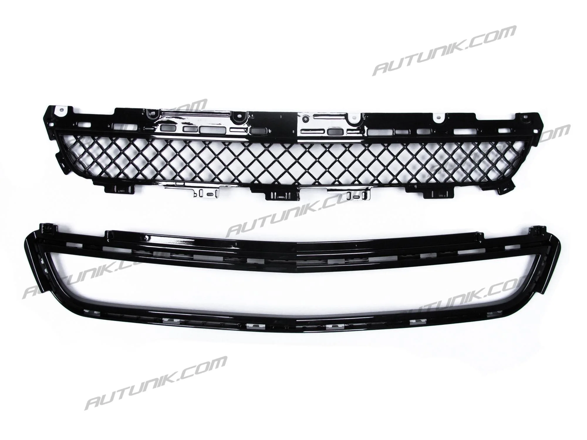Black Front Upper Grille + Lower Grill w/ Frame for Cadillac XTS 2013-2017 fg150 - Image 9