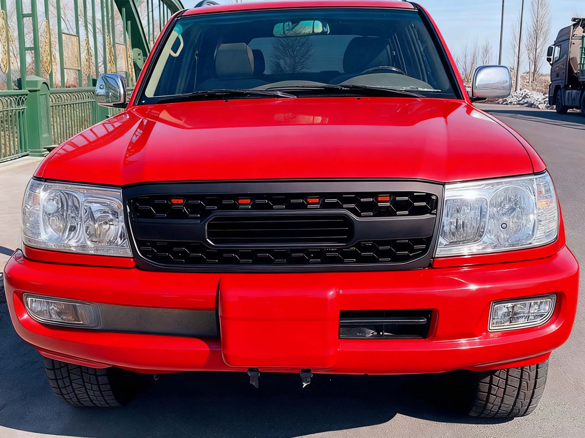 Black Front Bumper Upper Grille w/ LED Light Fit For 1998-2006 Toyota Land Crusier LC100 - Image 20