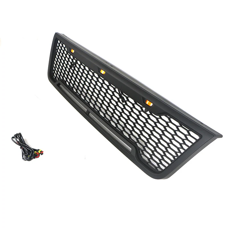 Black Front Bumper Upper Grille w/ LED Lights fit for 2003-2007 Ford E150 E250 E350 - Image 2