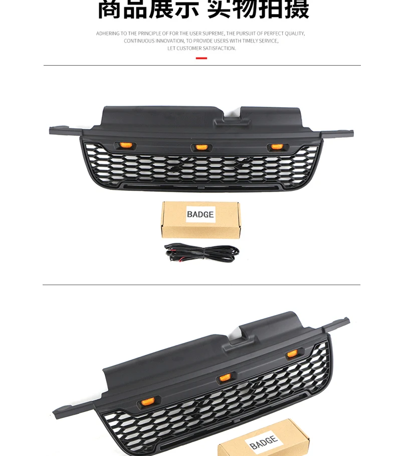 Black Front Bumper Upper Grille w/ LED Lights Fit For FORD ESCAPE / KUGA 2005-2007 - Image 4