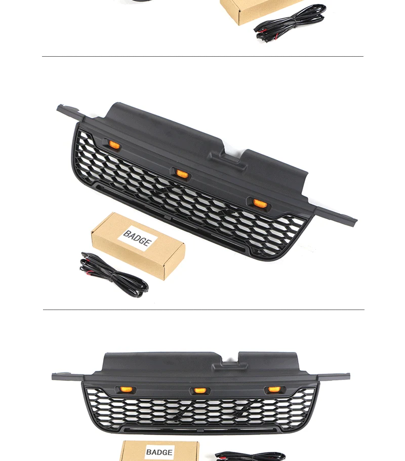 Black Front Bumper Upper Grille w/ LED Lights Fit For FORD ESCAPE / KUGA 2005-2007 - Image 5