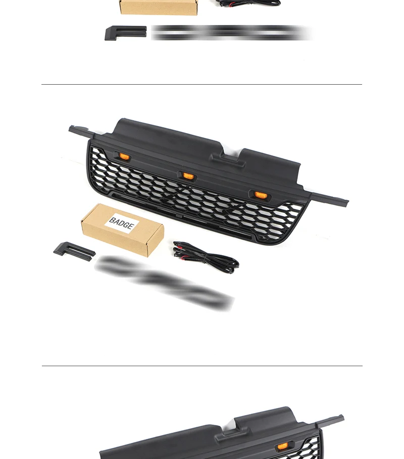 Black Front Bumper Upper Grille w/ LED Lights Fit For FORD ESCAPE / KUGA 2005-2007 - Image 6
