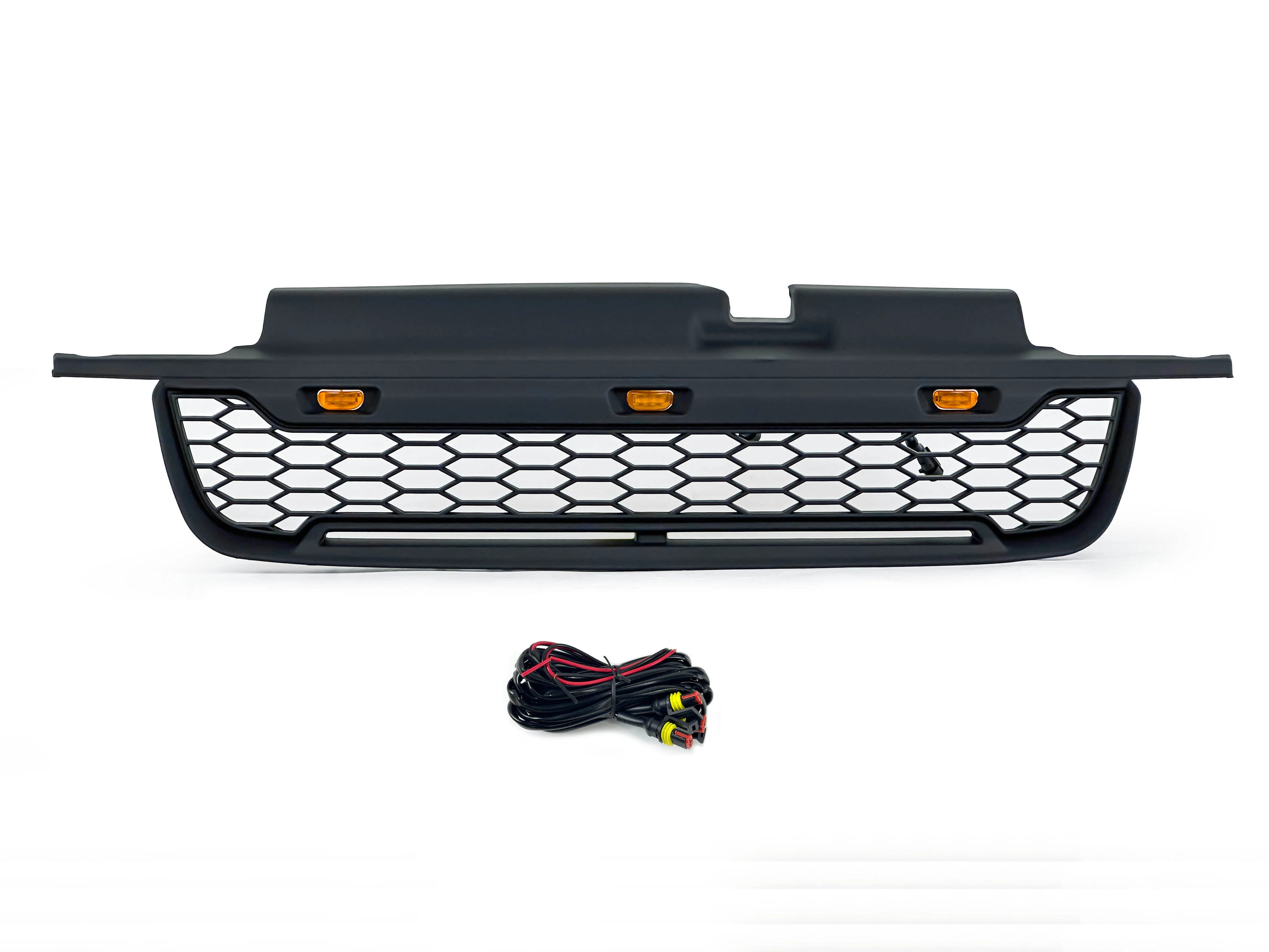Black Front Bumper Upper Grille w/ LED Lights Fits For 2001-2004 Ford Escape / Kuga - Image 7