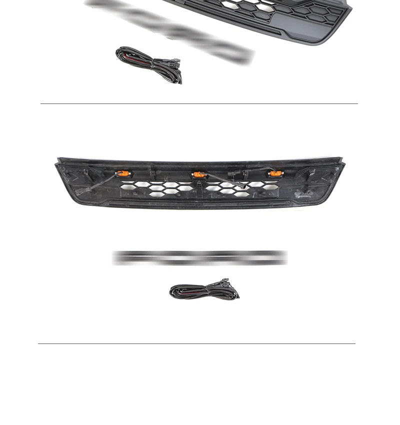 Black Front Bumper Upper Grille w/ Ligth Fits For 2013-2016 Ford Escape / Kuga - Image 6